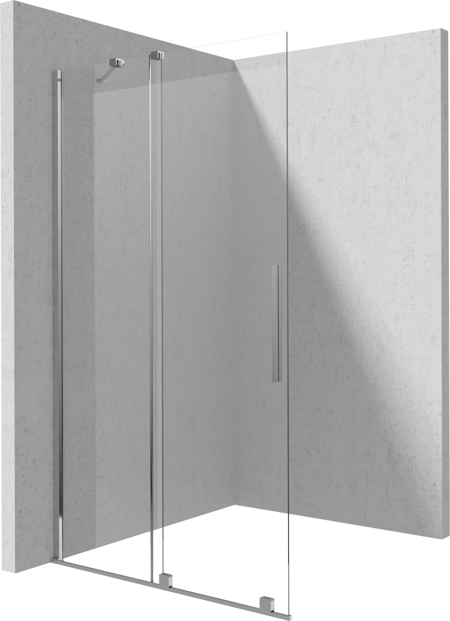 Deante Prizma Begehbare Duschwand 140 cm chrom Glanz/durchsichtiges Glas KTJ_034R