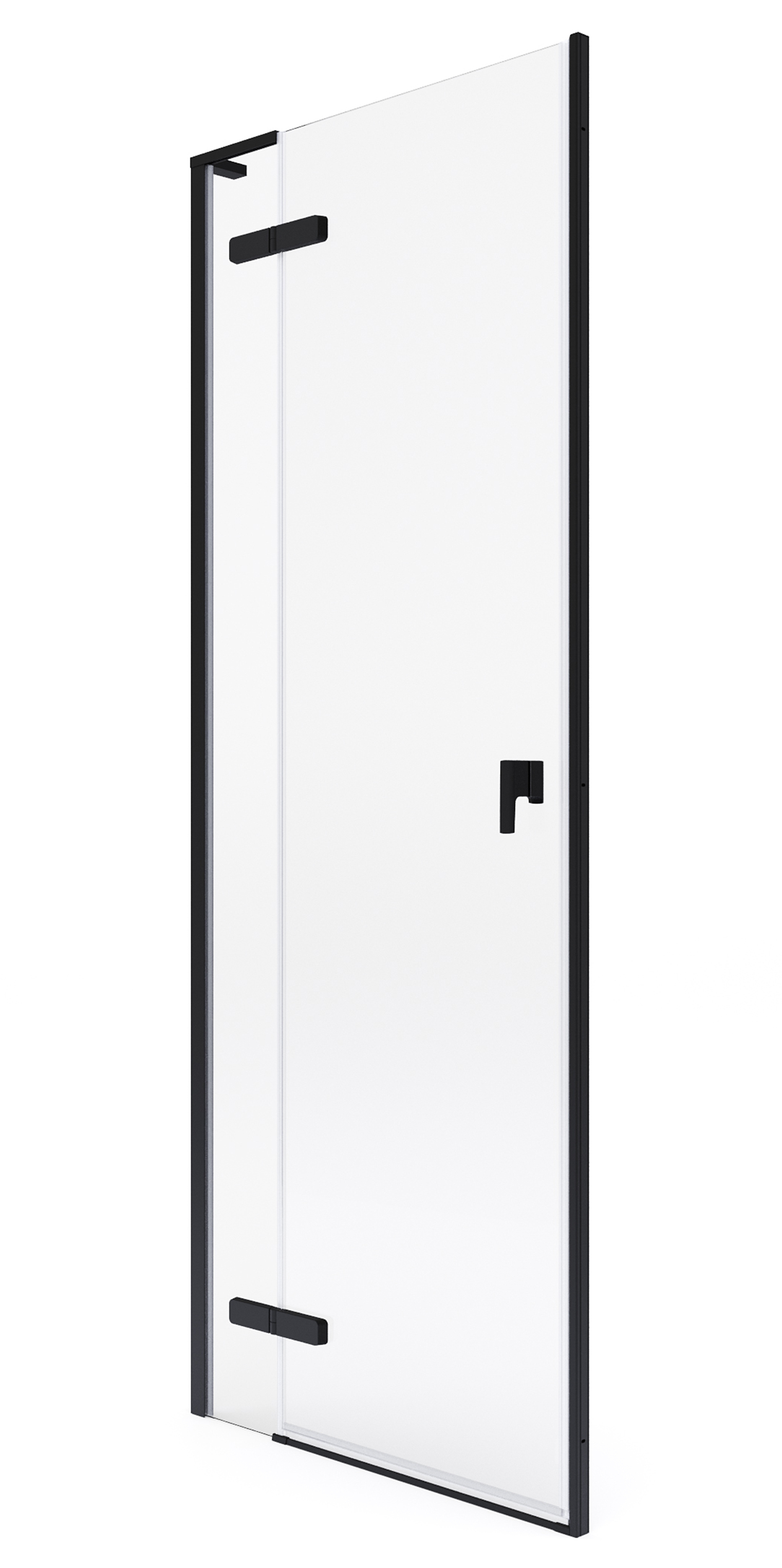 Roca Metropolis-N Duschtüren 130 cm aufklappbar schwarz Matte/durchsichtiges Glas AMP0813016M