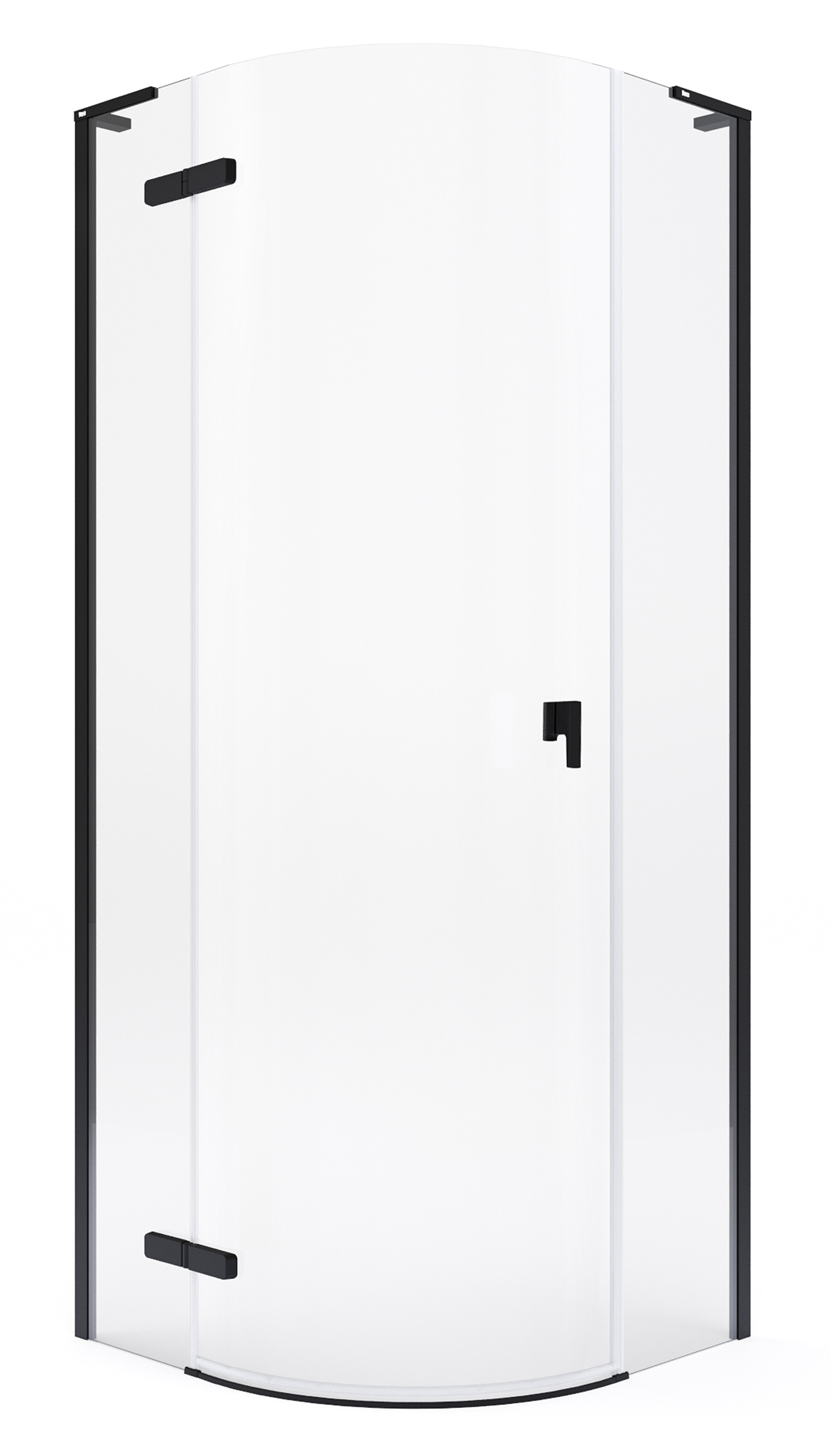 Roca Metropolis-N Dusche 80x80 cm halbrund schwarz Matte/durchsichtiges Glas AMP1008016M