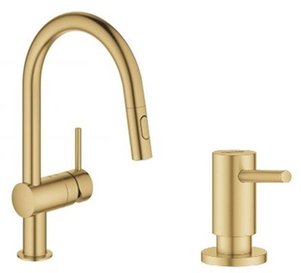 Set Küchenarmatur Grohe Minta 32321GN2, Flüssigkeitsspender Grohe Cosmopolitan 40535GN0