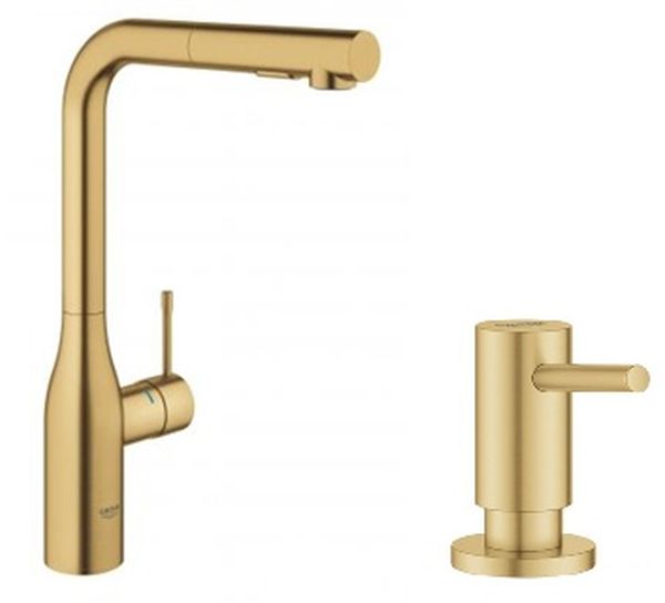 Set Küchenarmatur Grohe Essence 30270GN0, Flüssigkeitsspender Grohe Cosmopolitan 40535GN0