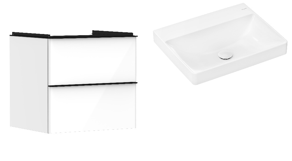 Set Kabinett Hansgrohe Xelu Q 54023670, Waschbecken Hansgrohe Xelu Q 61017450