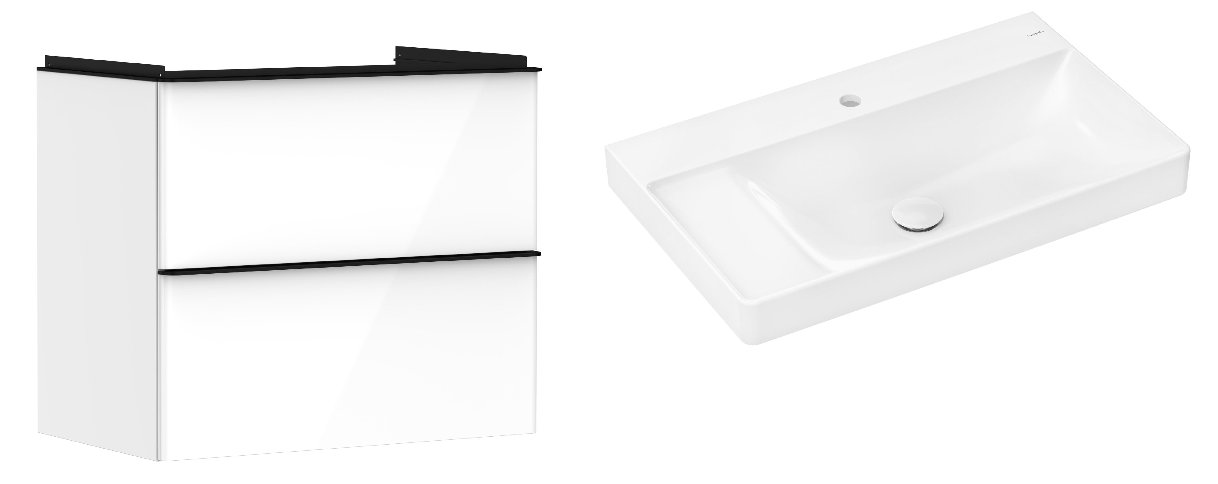 Set Kabinett Hansgrohe Xelu Q 54027670, Waschbecken Hansgrohe Xelu Q 61030450