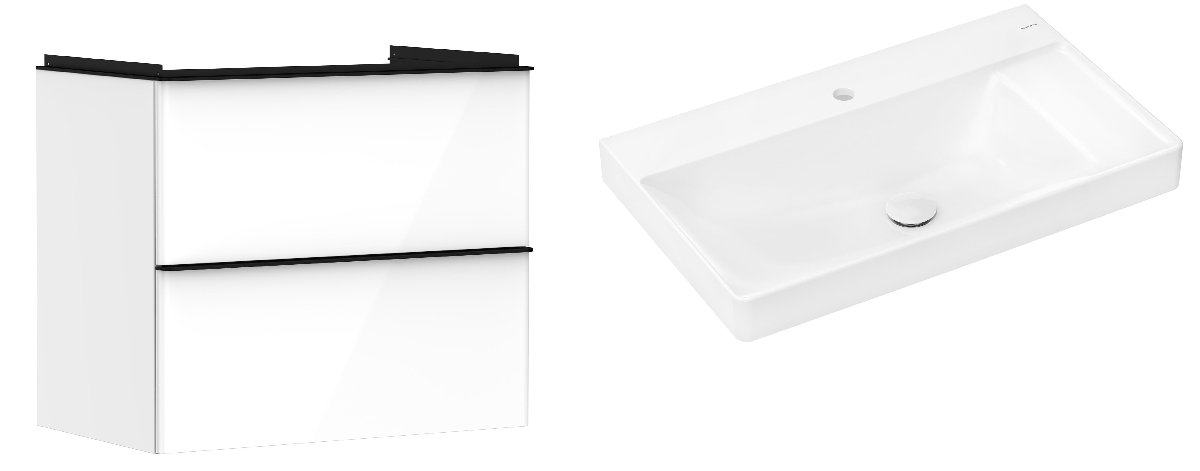 Set Kabinett Hansgrohe Xelu Q 54027670, Waschbecken Hansgrohe Xelu Q 61024450