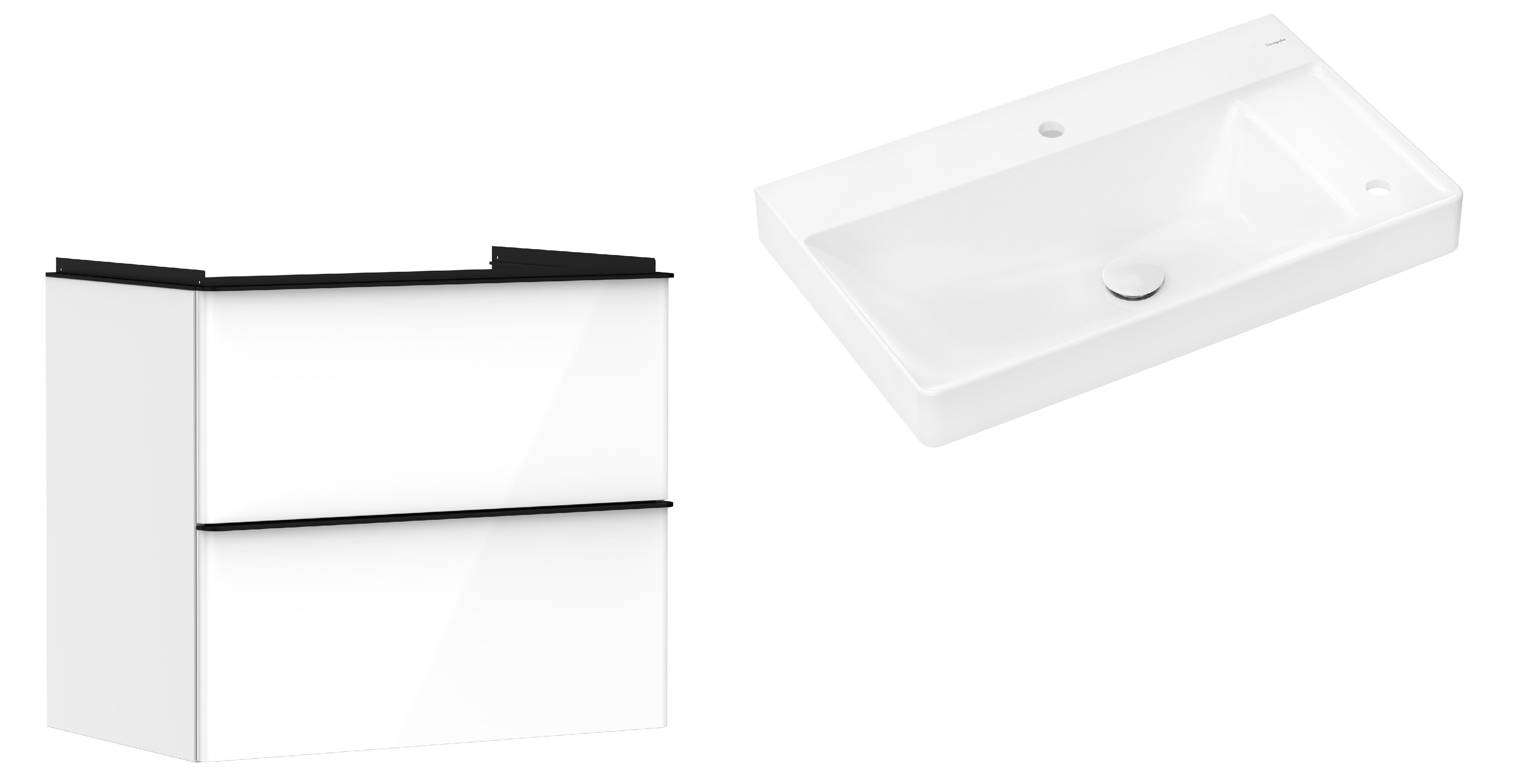 Set Kabinett Hansgrohe Xelu Q 54027670, Waschbecken Hansgrohe Xelu Q 61025450