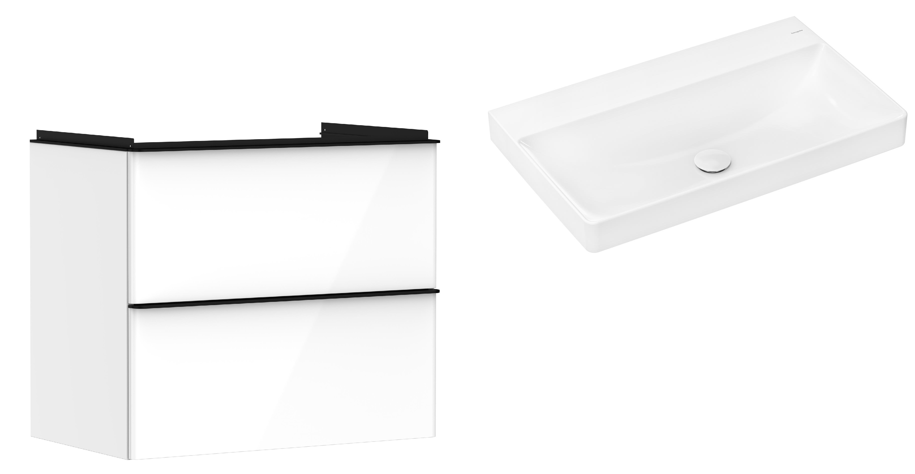 Set Kabinett Hansgrohe Xelu Q 54027670, Waschbecken Hansgrohe Xelu Q 61021450