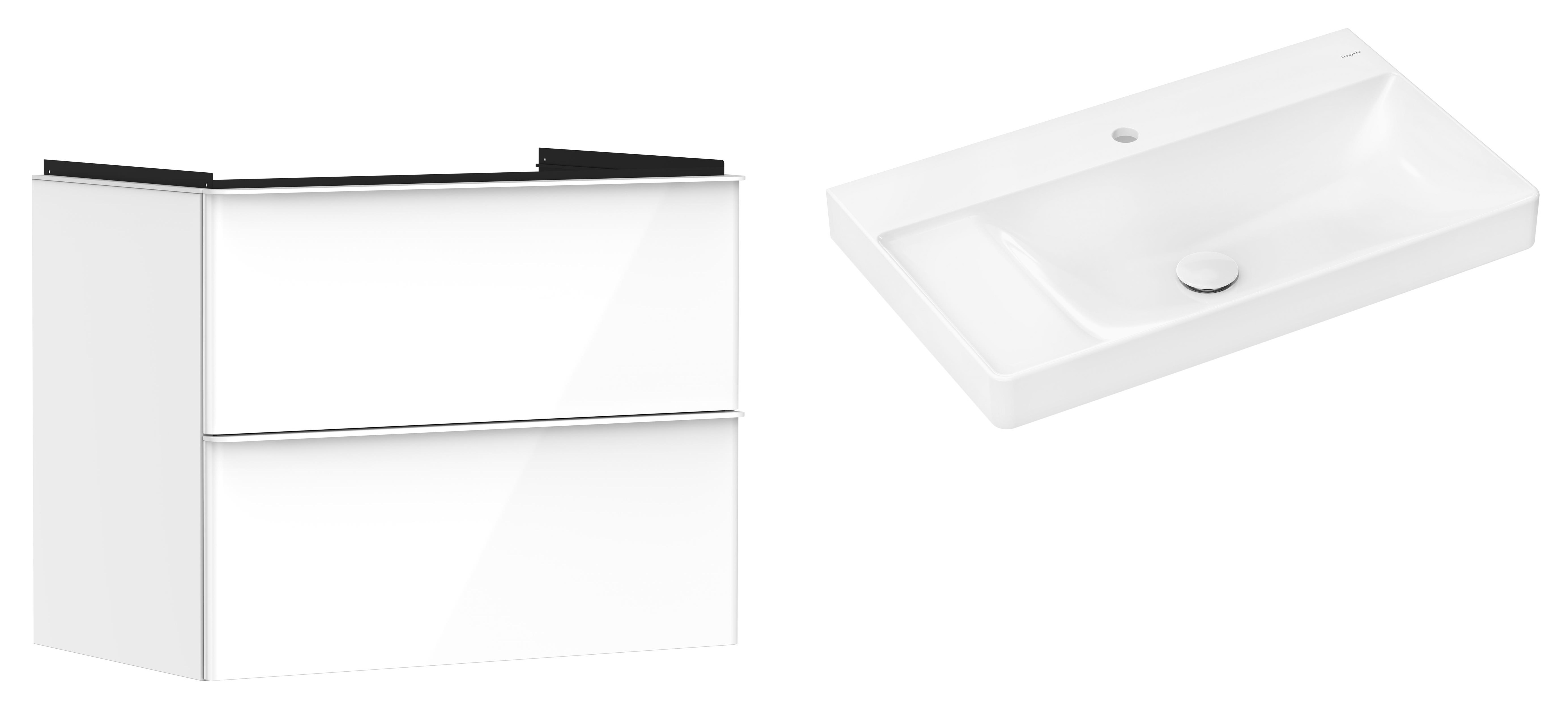 Set Kabinett Hansgrohe Xelu Q 54027700, Waschbecken Hansgrohe Xelu Q 61030450