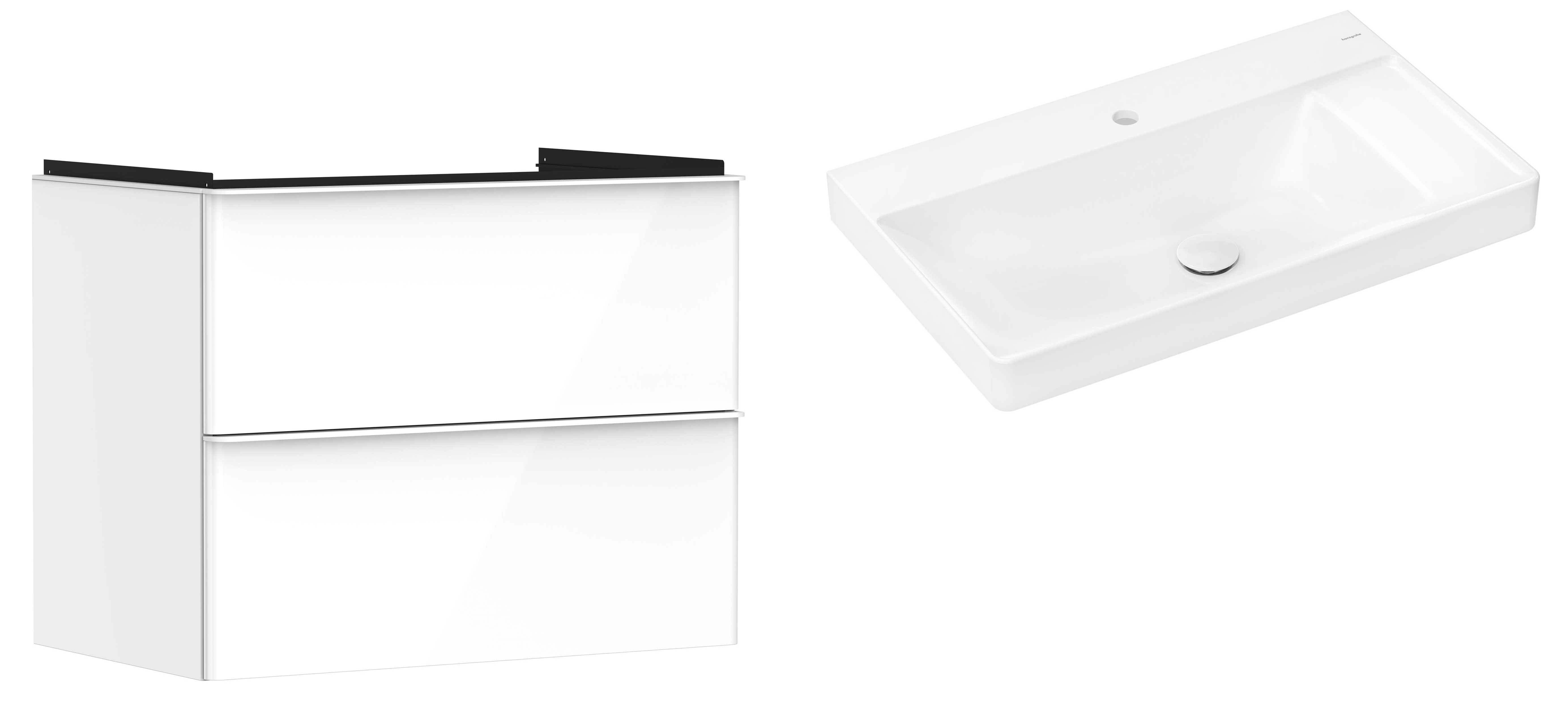 Set Kabinett Hansgrohe Xelu Q 54027700, Waschbecken Hansgrohe Xelu Q 61024450