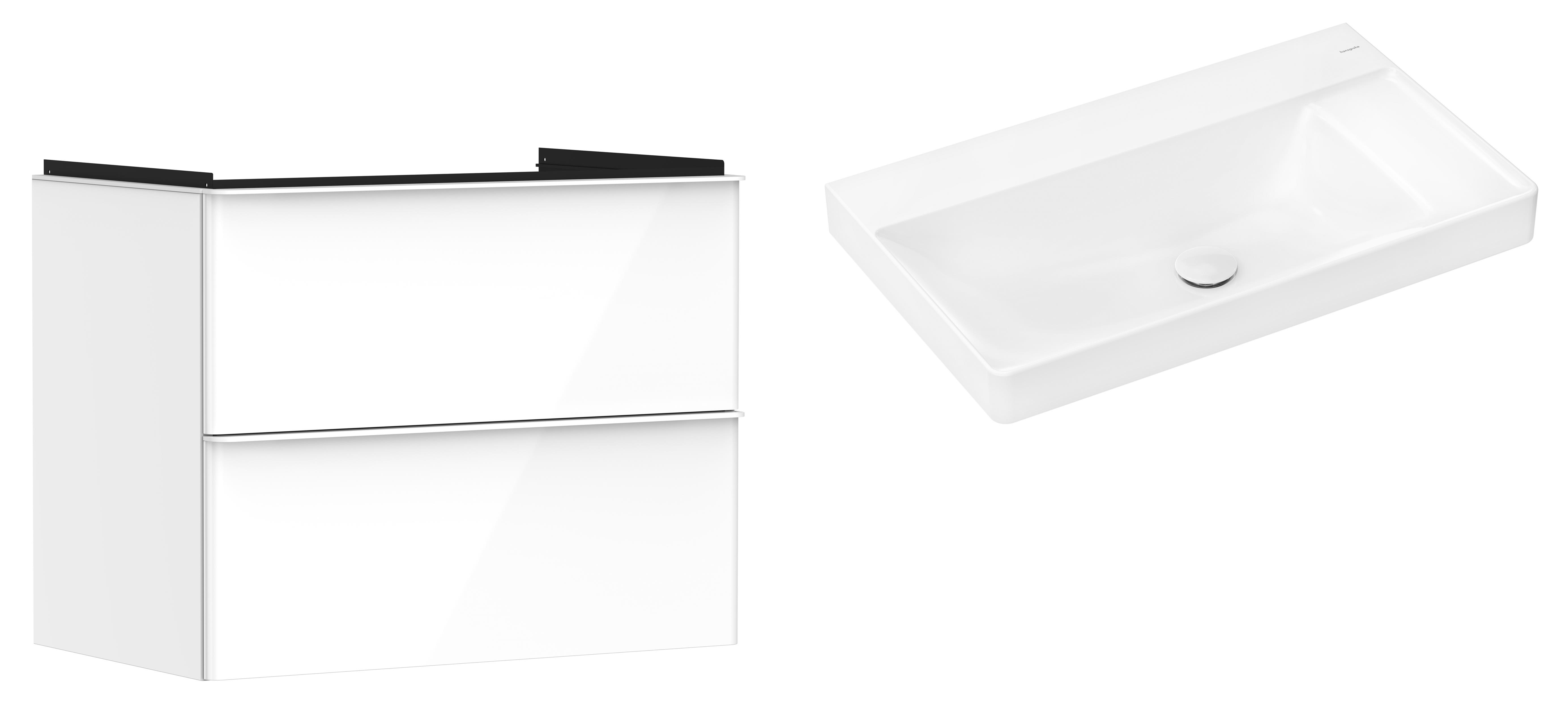 Set Kabinett Hansgrohe Xelu Q 54027700, Waschbecken Hansgrohe Xelu Q 61026450