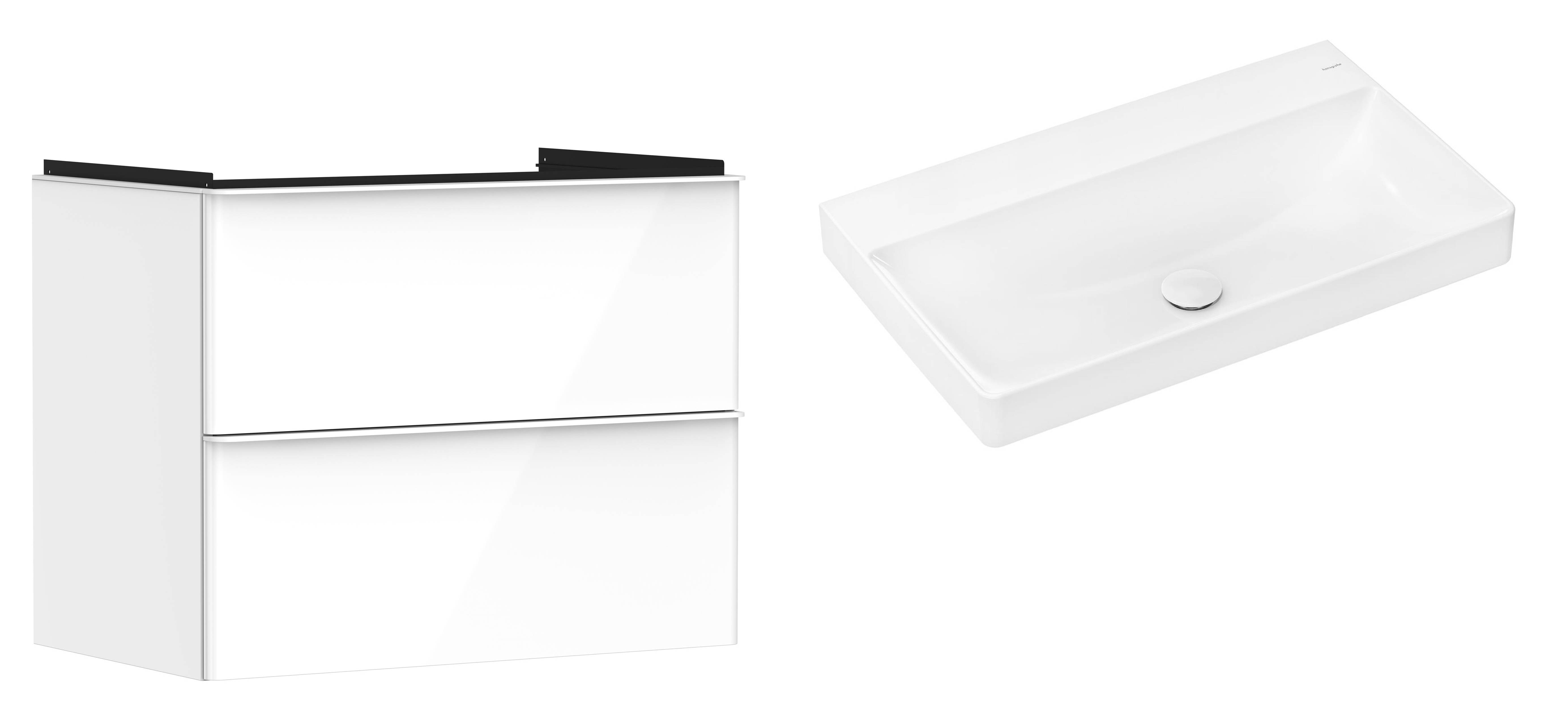 Set Kabinett Hansgrohe Xelu Q 54027700, Waschbecken Hansgrohe Xelu Q 61021450