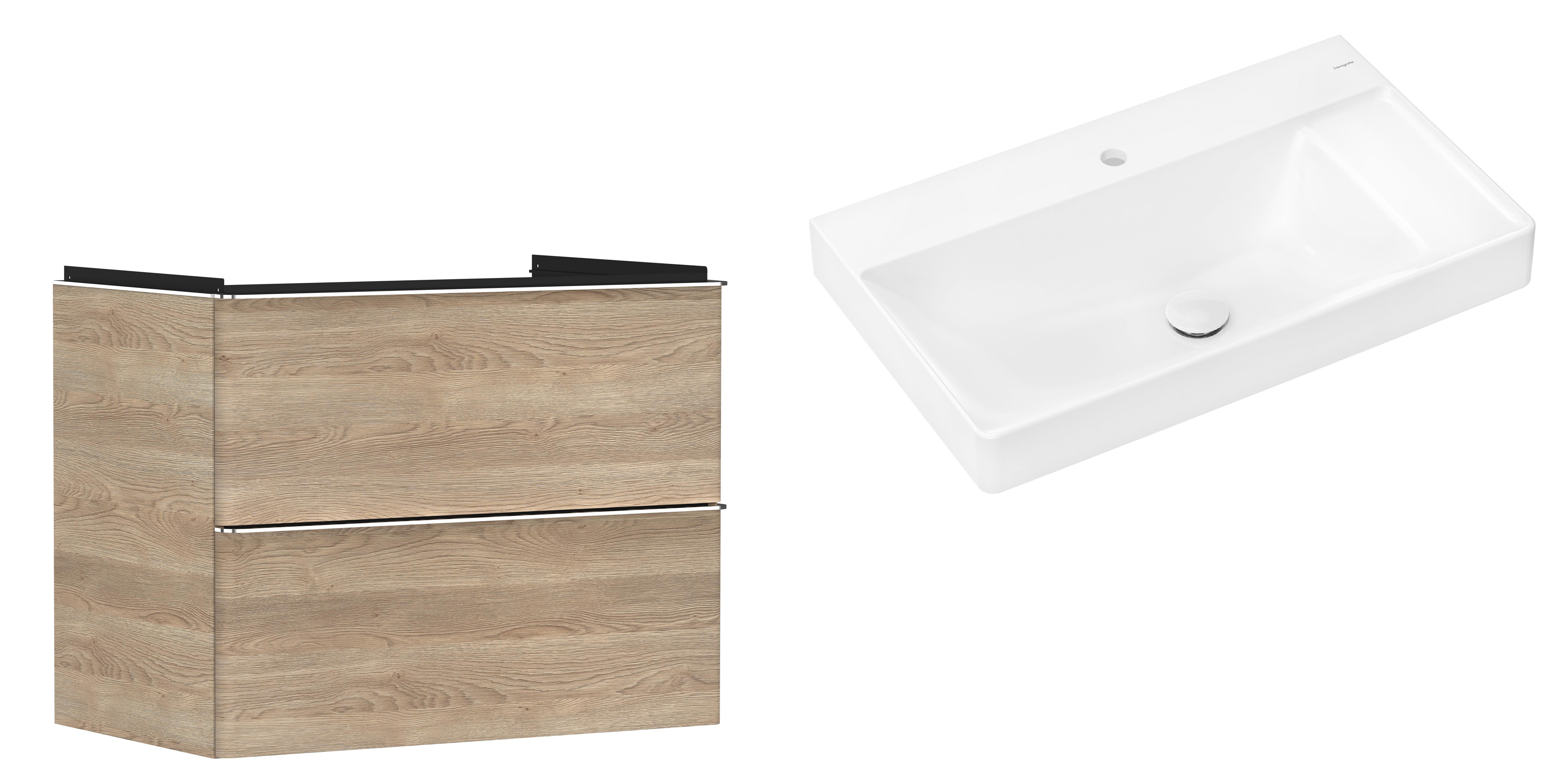 Set Kabinett Hansgrohe Xelu Q 54029000, Waschbecken Hansgrohe Xelu Q 61024450