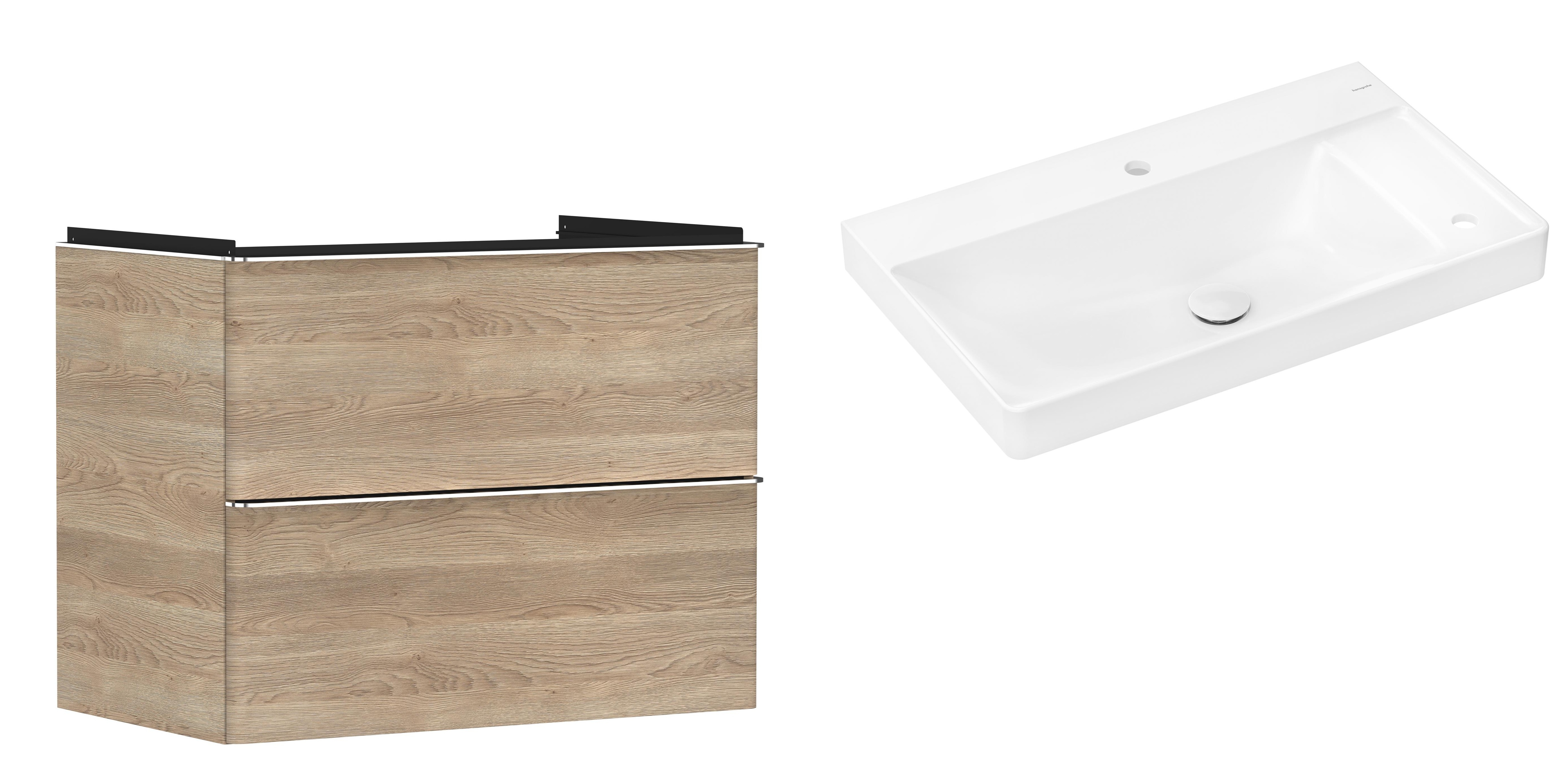 Set Kabinett Hansgrohe Xelu Q 54029000, Waschbecken Hansgrohe Xelu Q 61025450