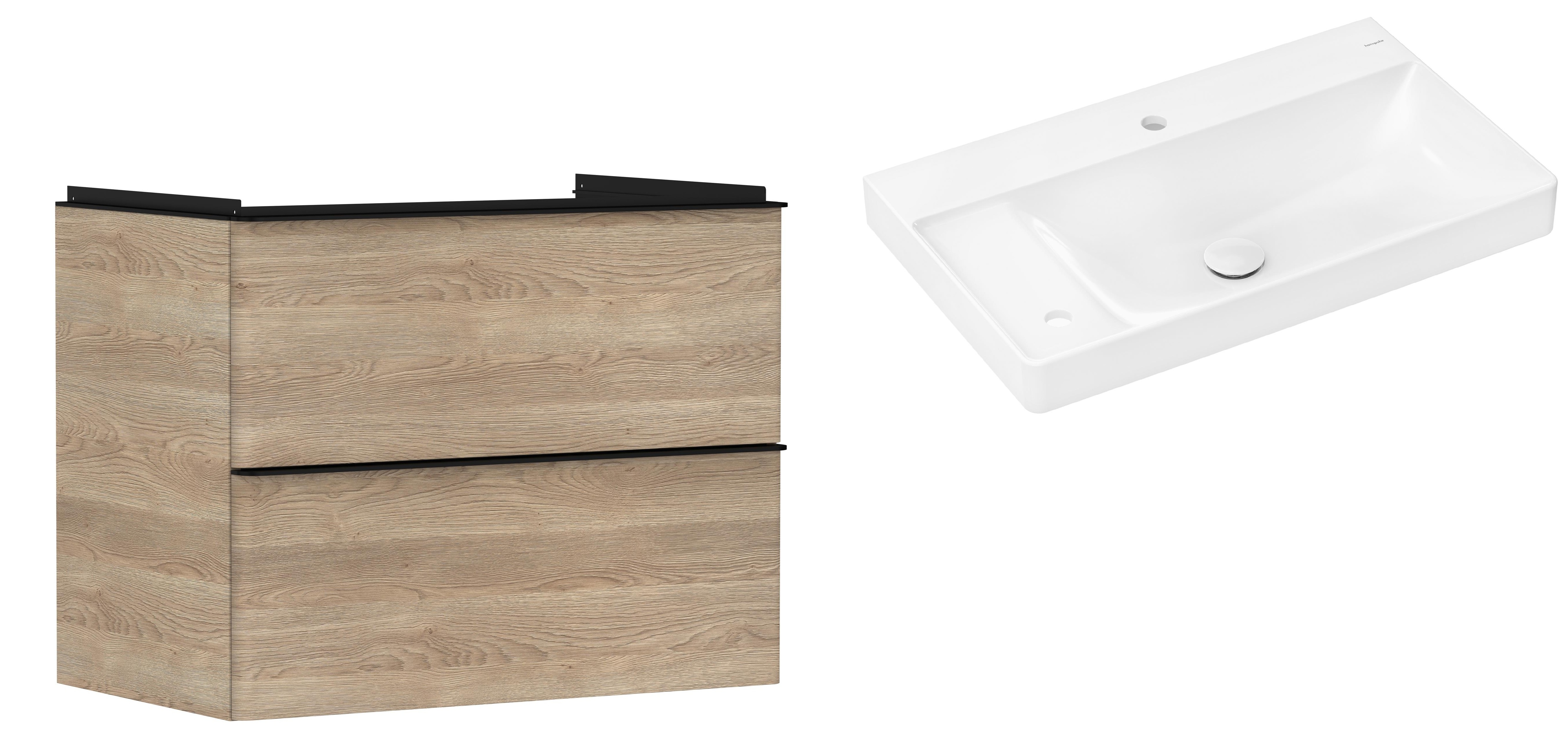 Set Kabinett Hansgrohe Xelu Q 54029670, Waschbecken Hansgrohe Xelu Q 61031450