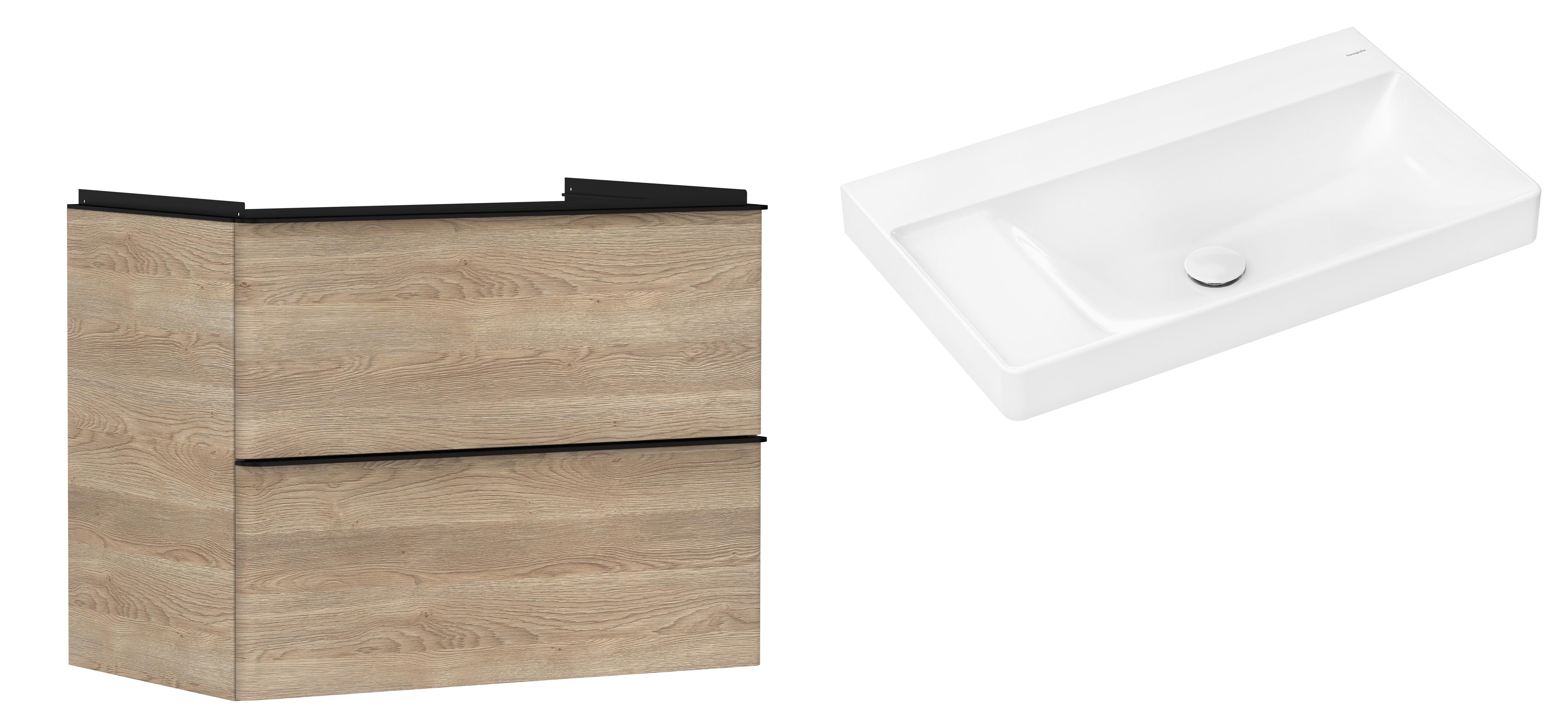 Set Kabinett Hansgrohe Xelu Q 54029670, Waschbecken Hansgrohe Xelu Q 61032450