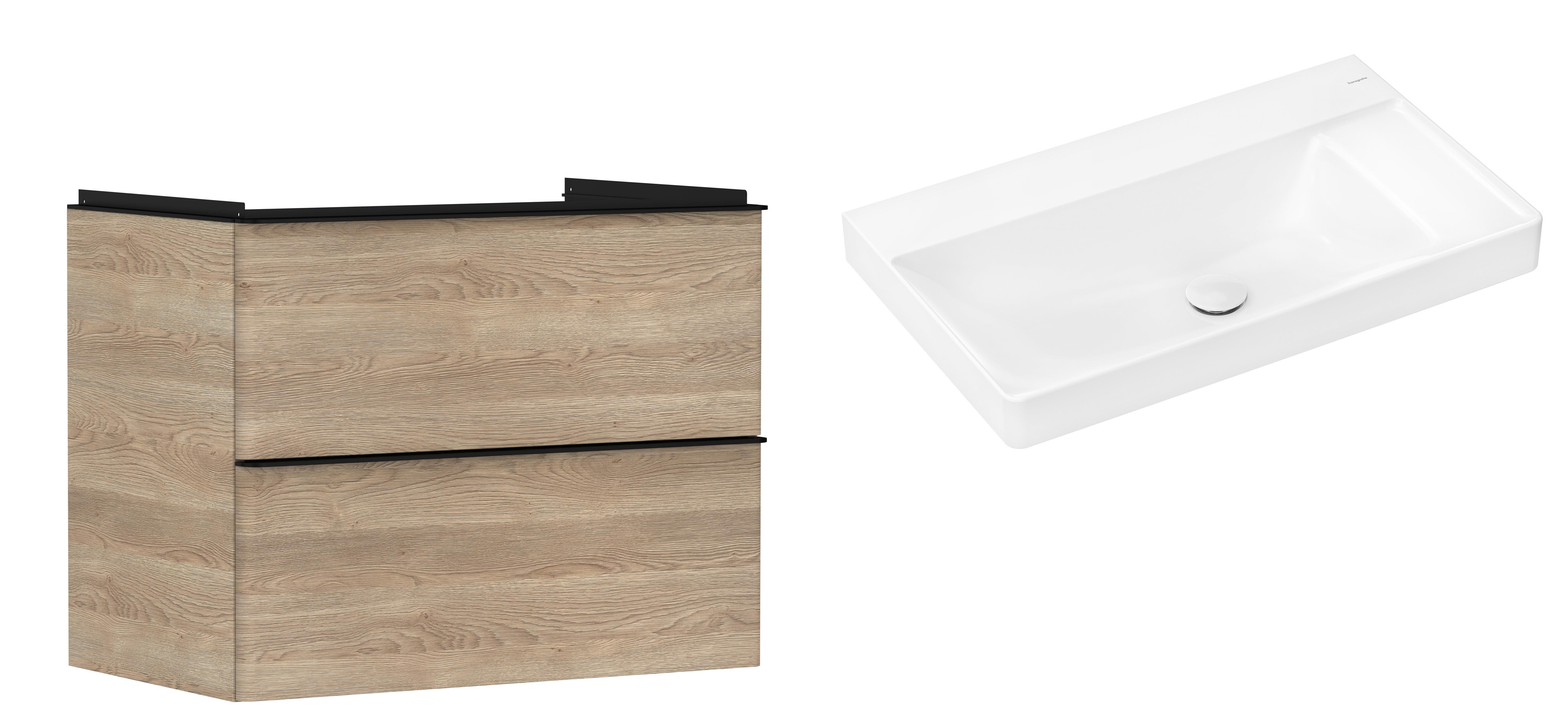 Set Kabinett Hansgrohe Xelu Q 54029670, Waschbecken Hansgrohe Xelu Q 61026450