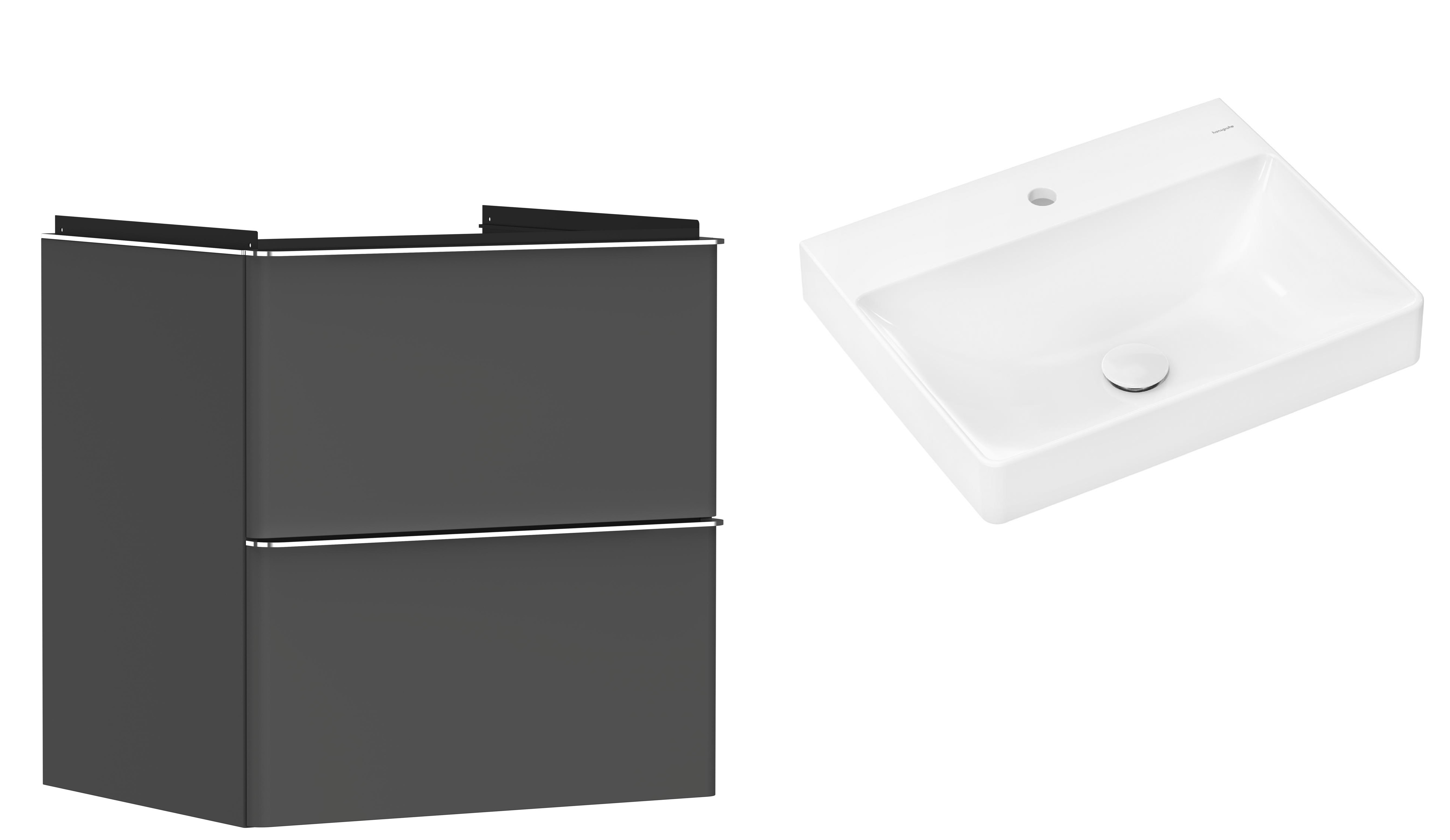 Set Kabinett Hansgrohe Xelu Q 54024000, Waschbecken Hansgrohe Xelu Q 61016450