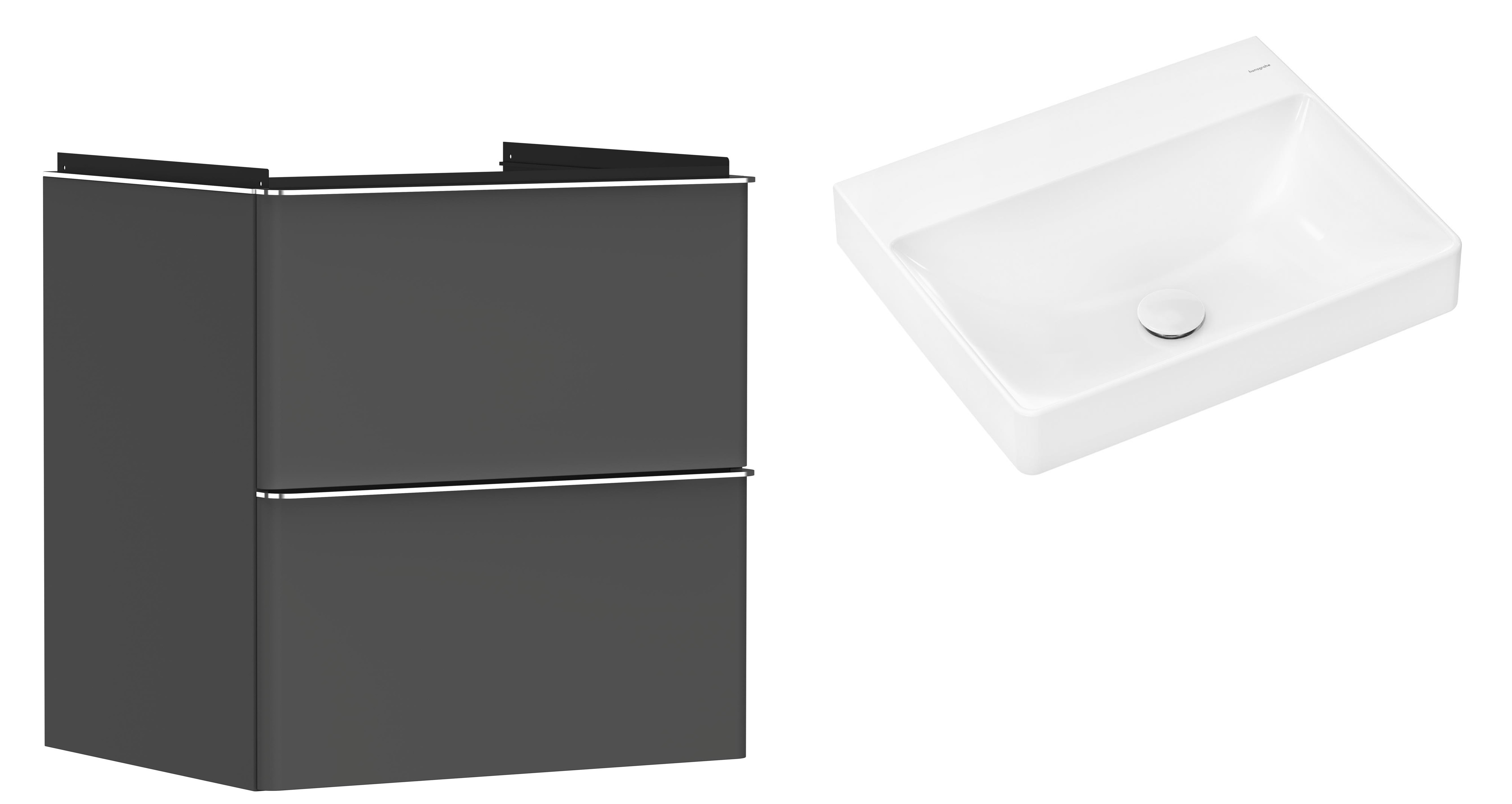 Set Kabinett Hansgrohe Xelu Q 54024000, Waschbecken Hansgrohe Xelu Q 61017450