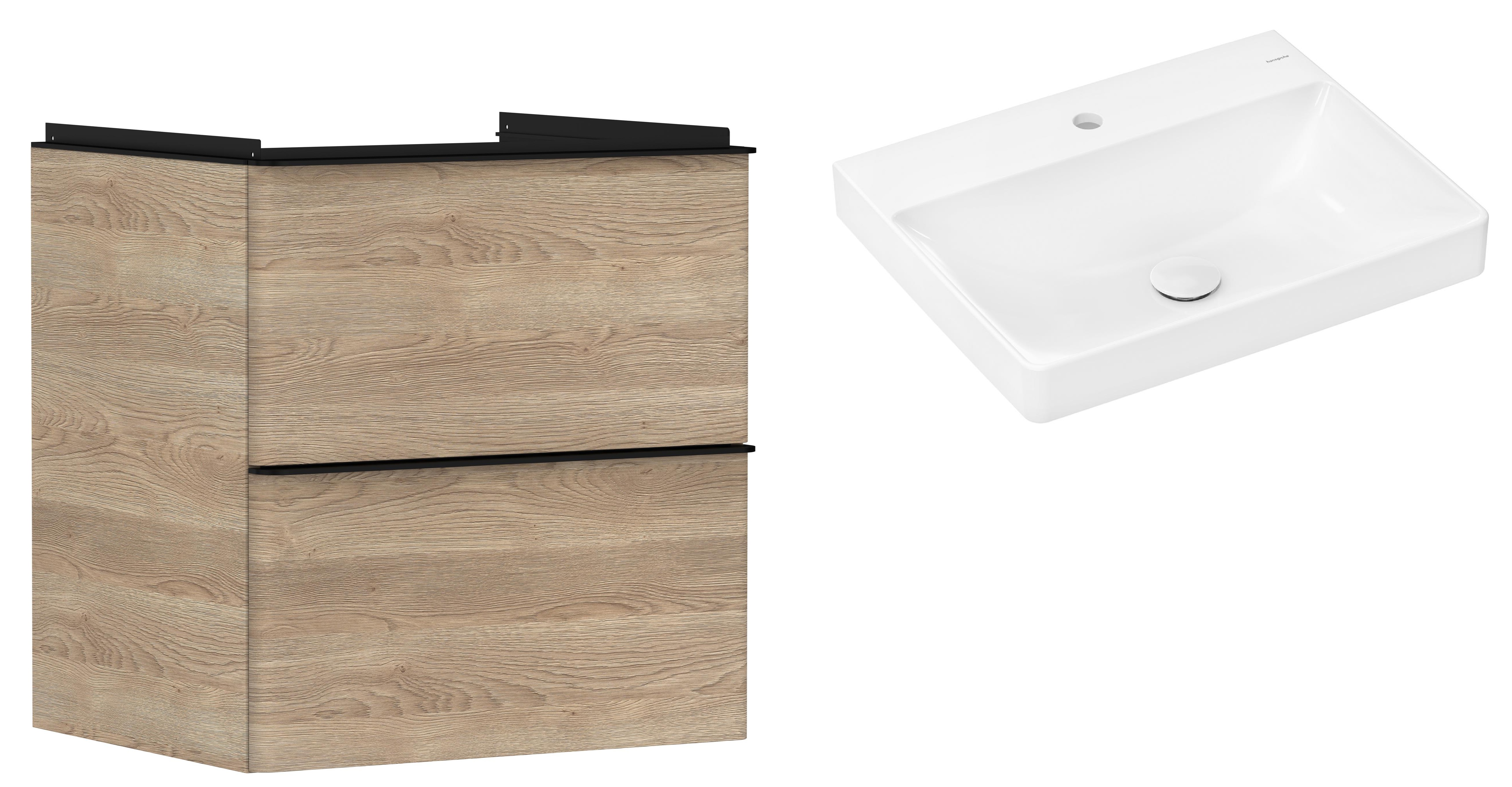 Set Kabinett Hansgrohe Xelu Q 54025670, Waschbecken Hansgrohe Xelu Q 61016450