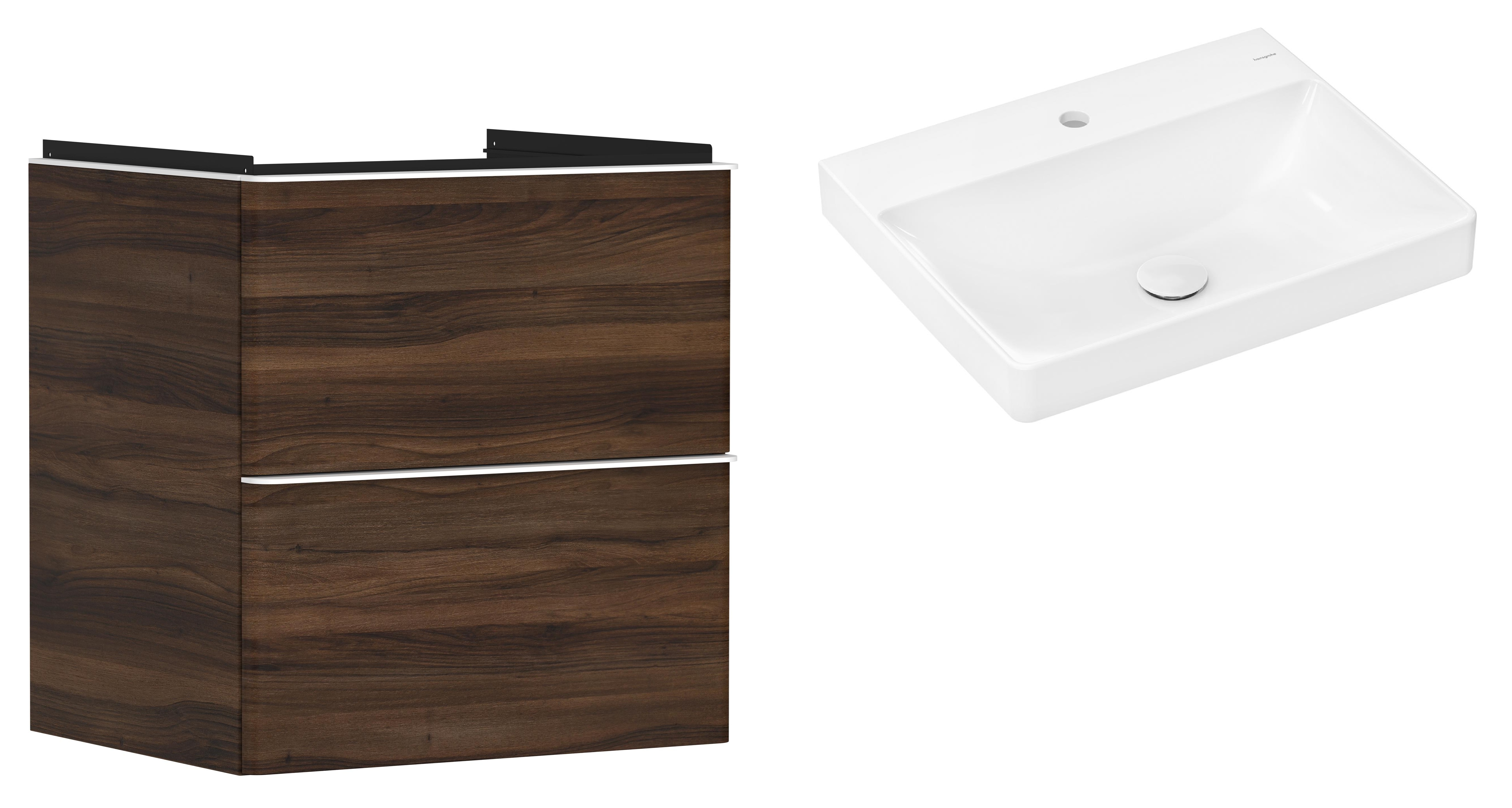 Set Kabinett Hansgrohe Xelu Q 54026700, Waschbecken Hansgrohe Xelu Q 61016450