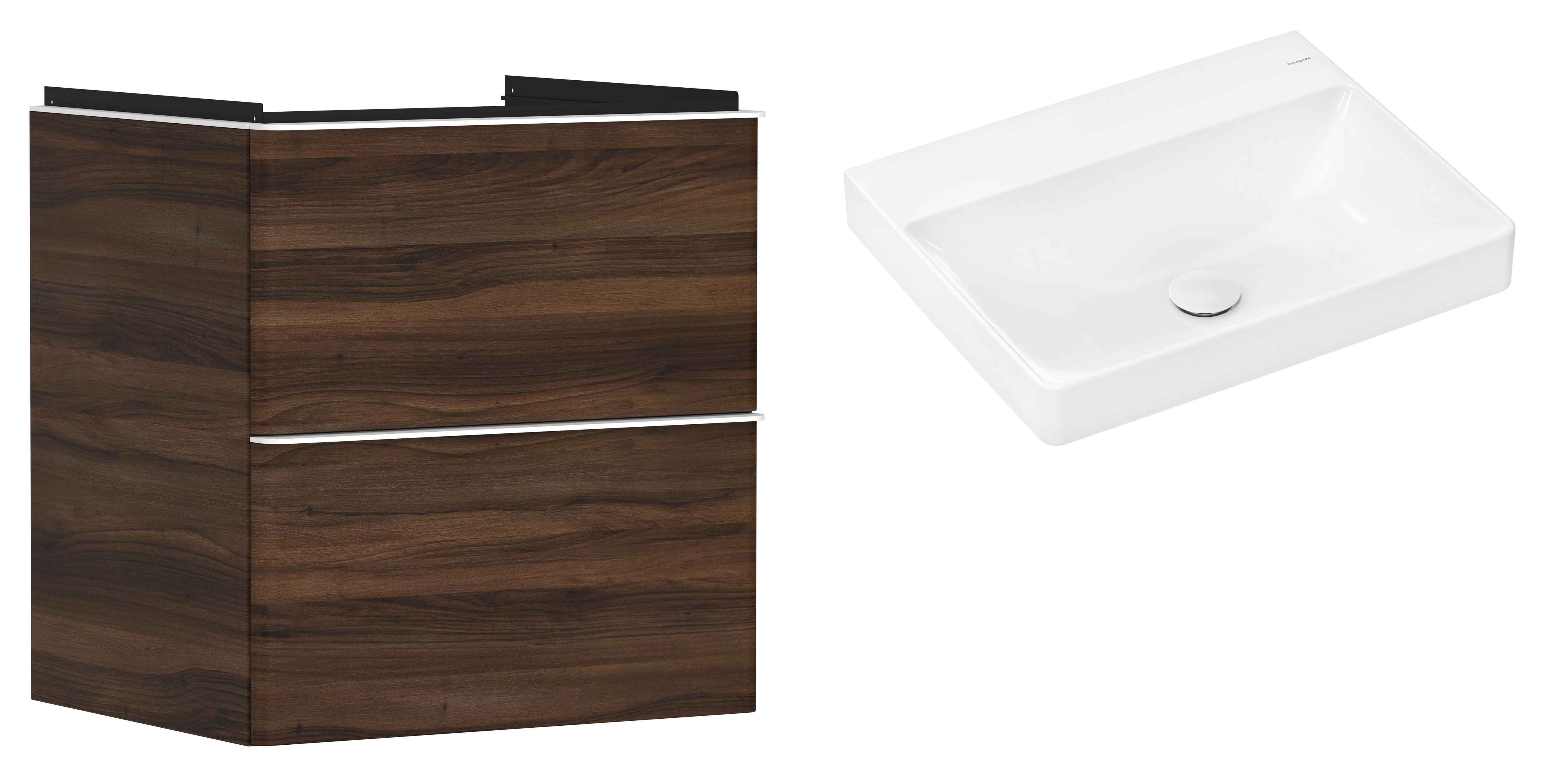 Set Kabinett Hansgrohe Xelu Q 54026700, Waschbecken Hansgrohe Xelu Q 61017450