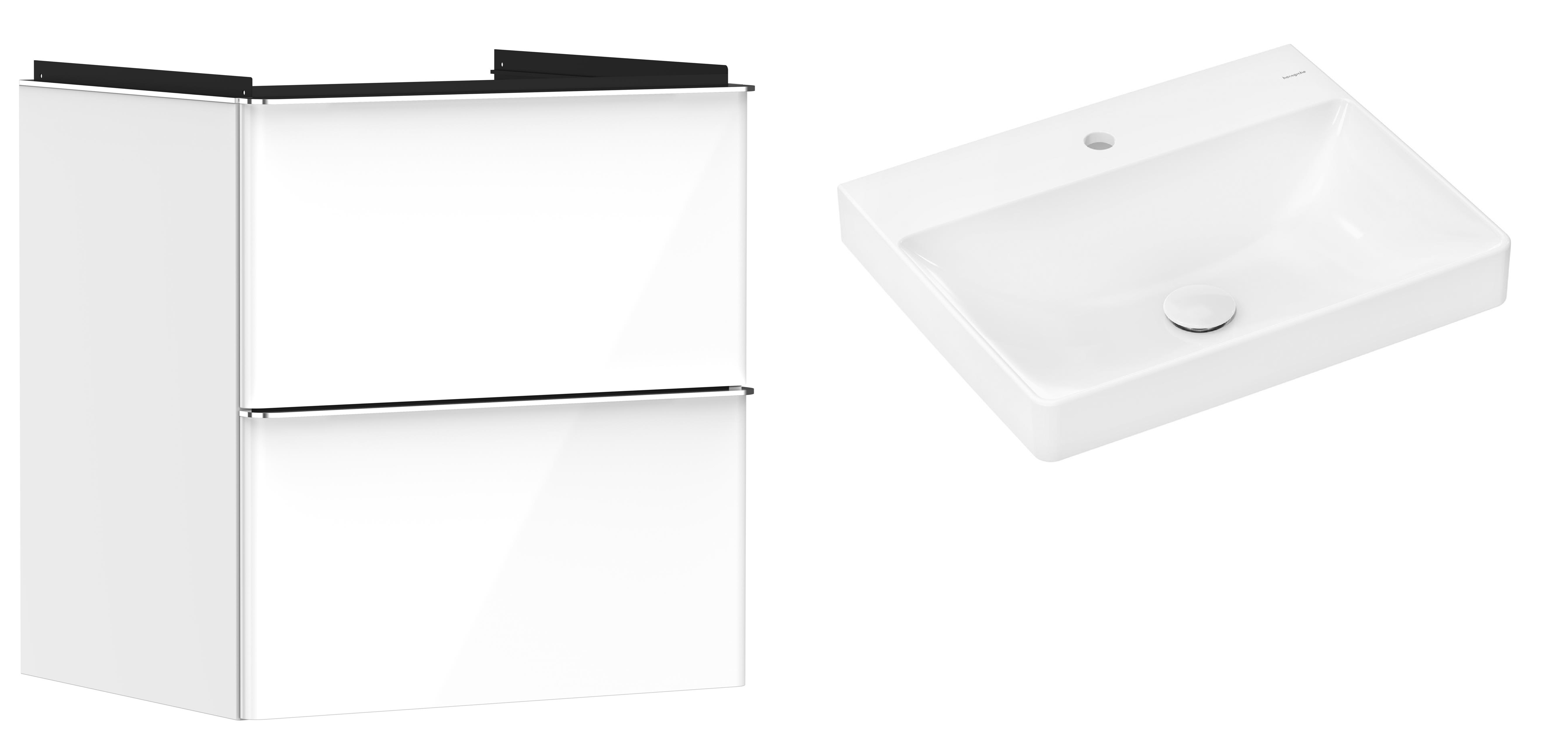 Set Kabinett Hansgrohe Xelu Q 54023000, Waschbecken Hansgrohe Xelu Q 61016450