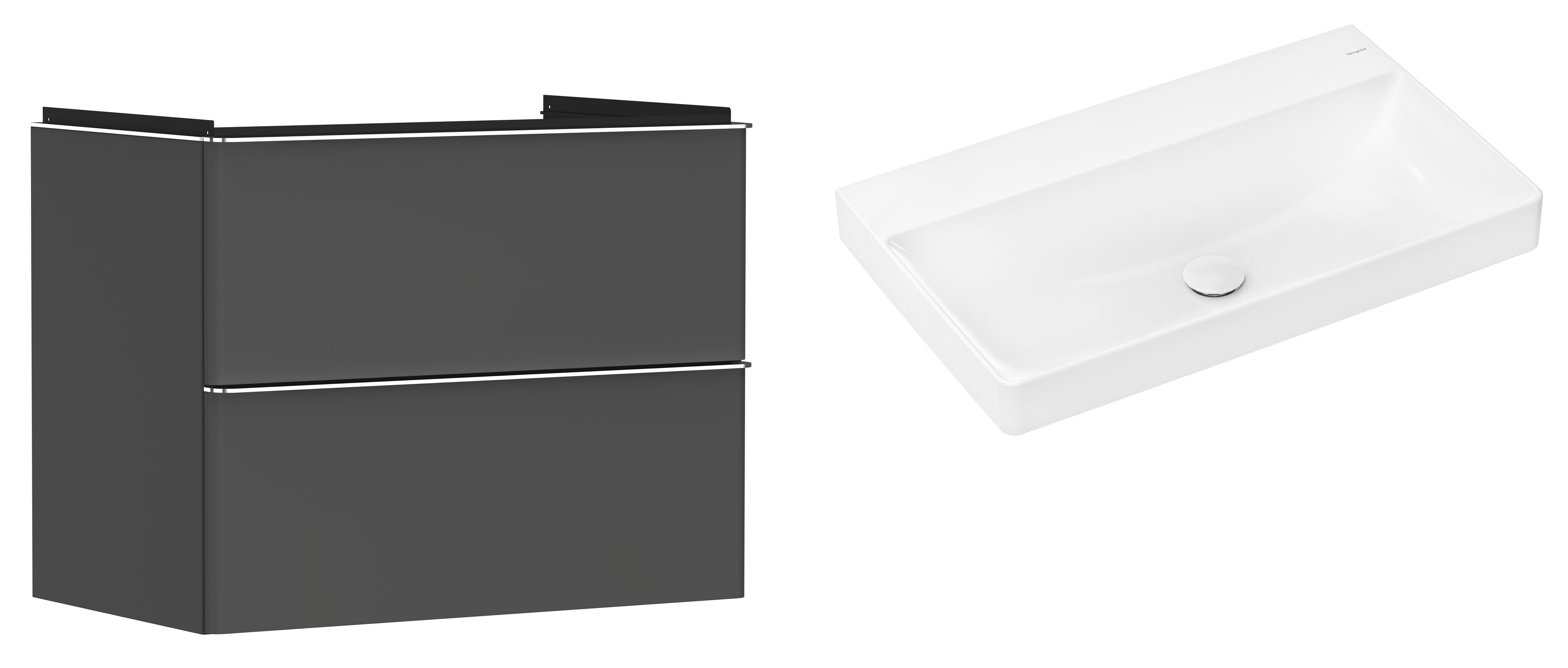 Set Kabinett Hansgrohe Xelu Q 54028000, Waschbecken Hansgrohe Xelu Q 61021450