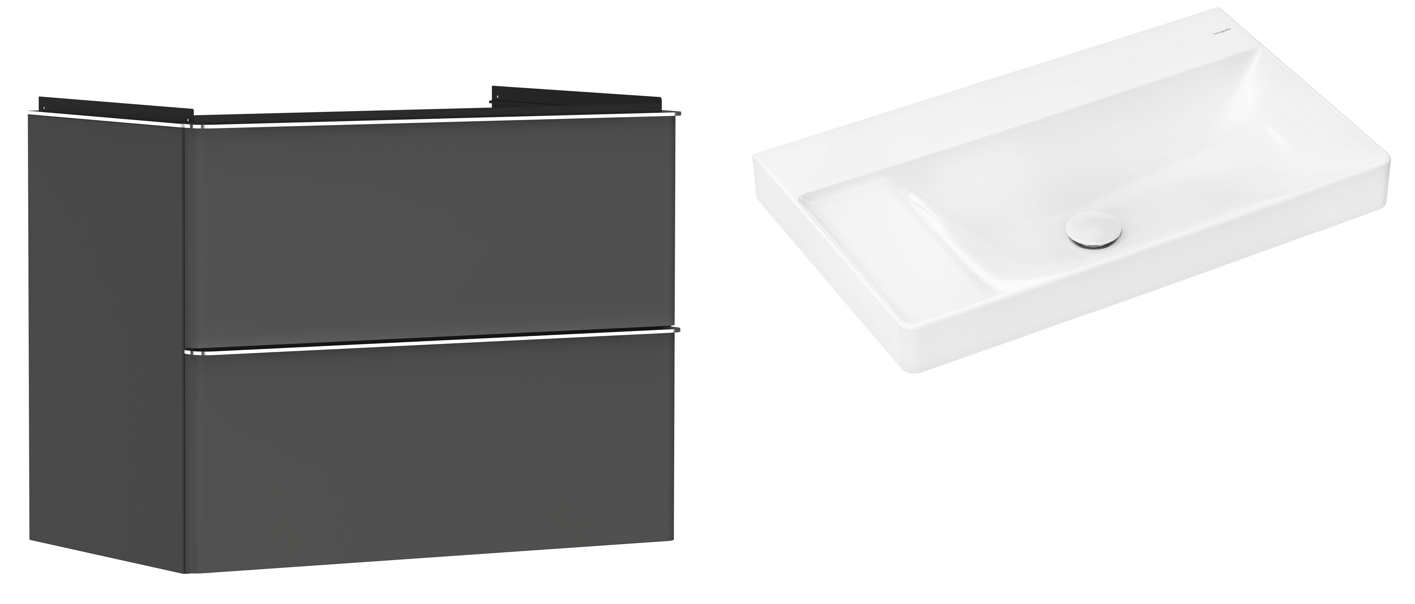 Set Kabinett Hansgrohe Xelu Q 54028000, Waschbecken Hansgrohe Xelu Q 61032450