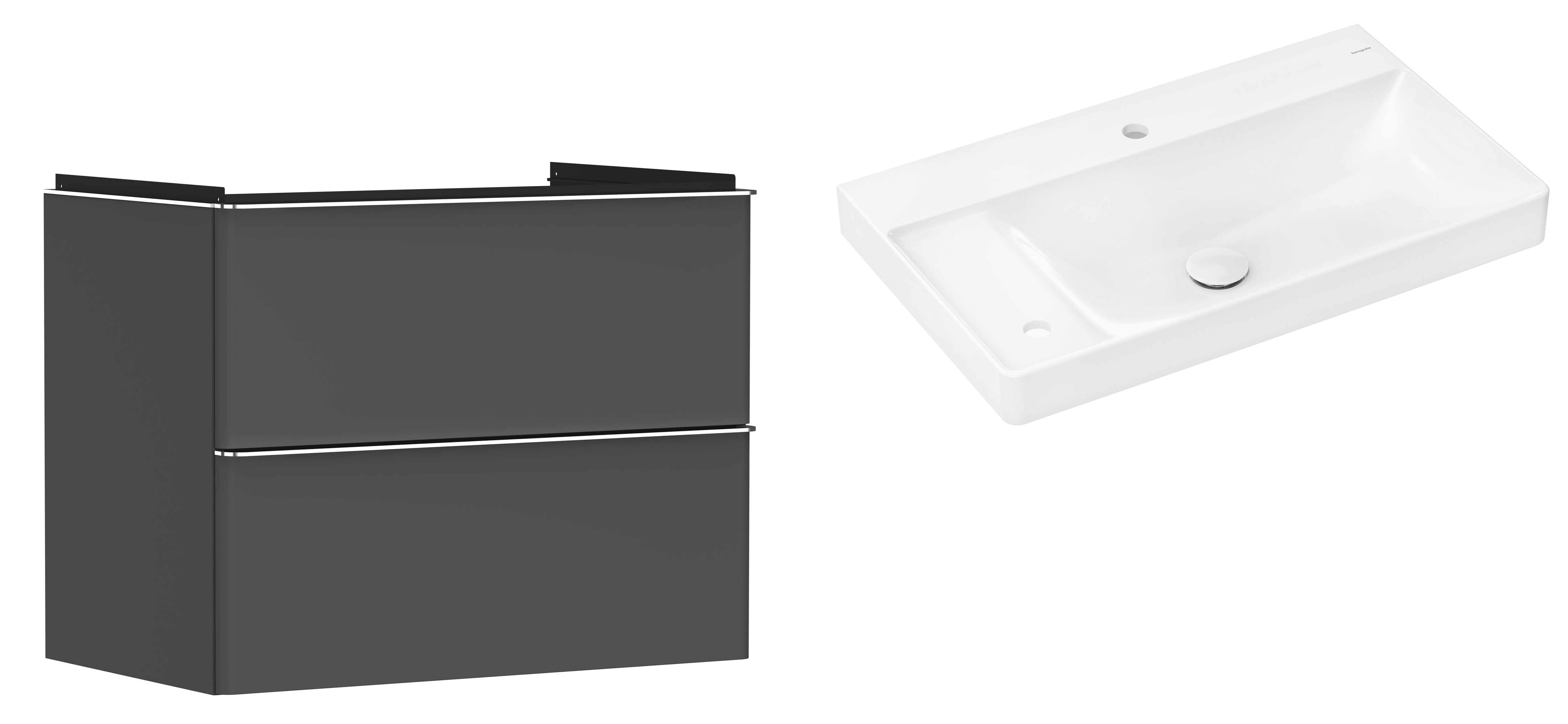 Set Kabinett Hansgrohe Xelu Q 54028000, Waschbecken Hansgrohe Xelu Q 61031450