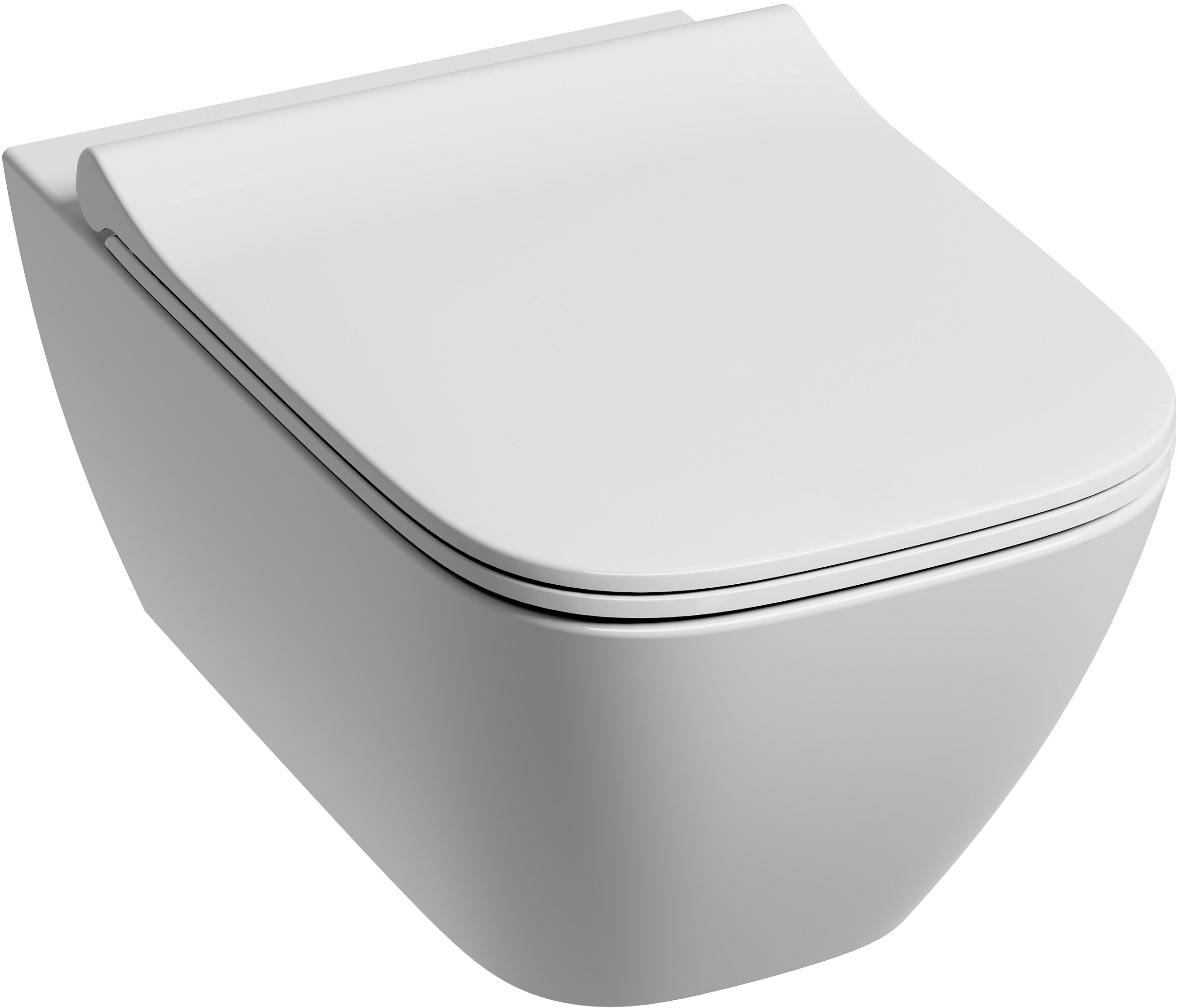 Set WC-Becken Geberit Smyle Square 500.379.01.8, Toilletensitz Geberit Smyle Square 500.240.01.1