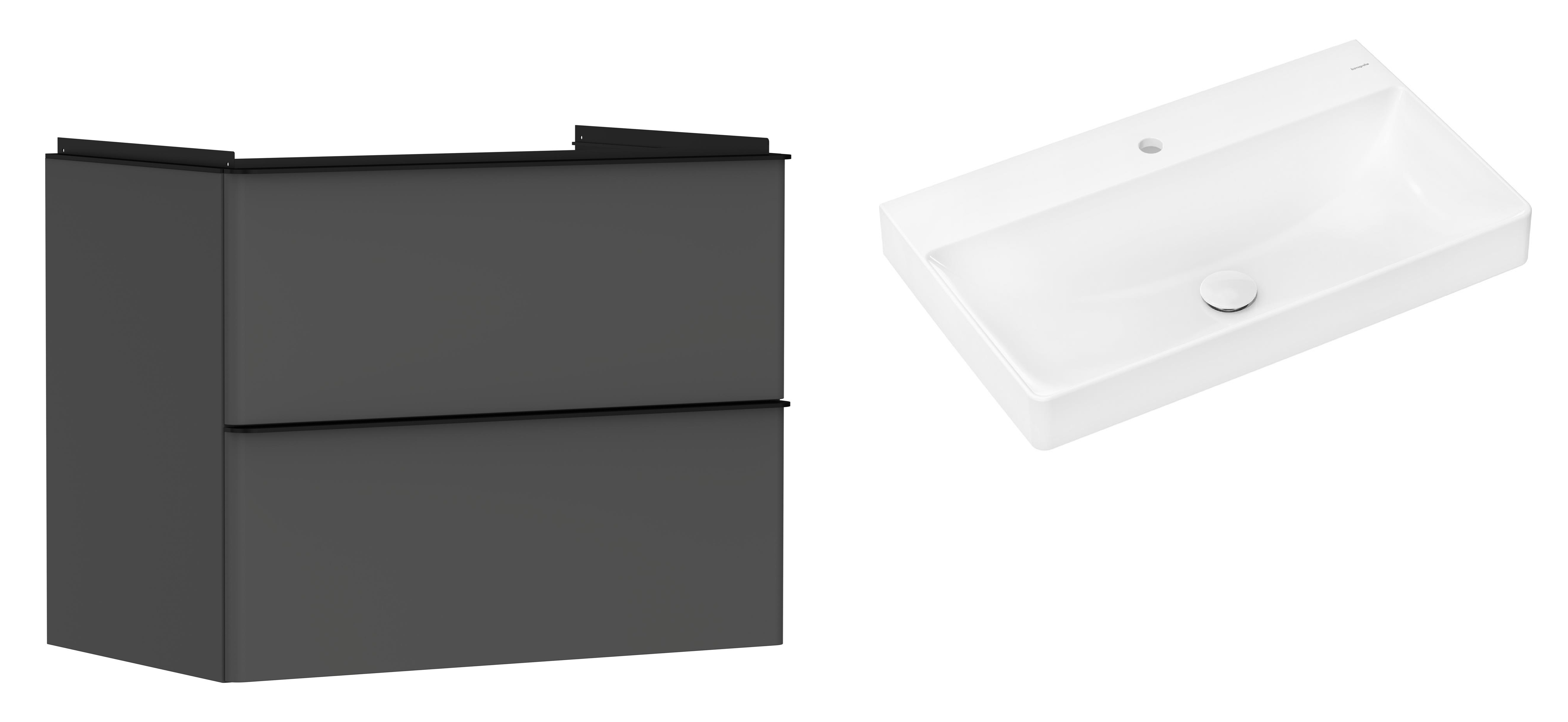 Set Kabinett Hansgrohe Xelu Q 54028670, Waschbecken Hansgrohe Xelu Q 61020450