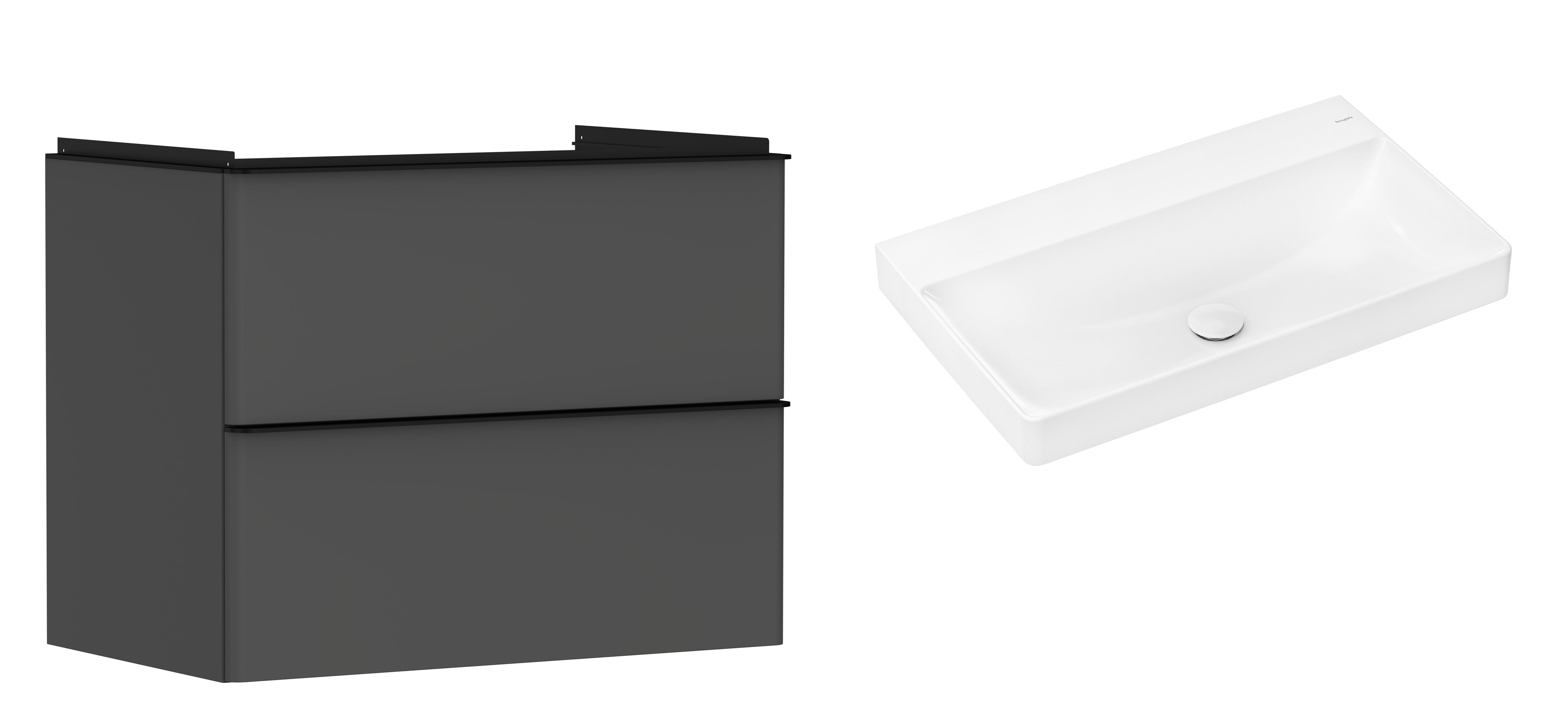 Set Kabinett Hansgrohe Xelu Q 54028670, Waschbecken Hansgrohe Xelu Q 61021450