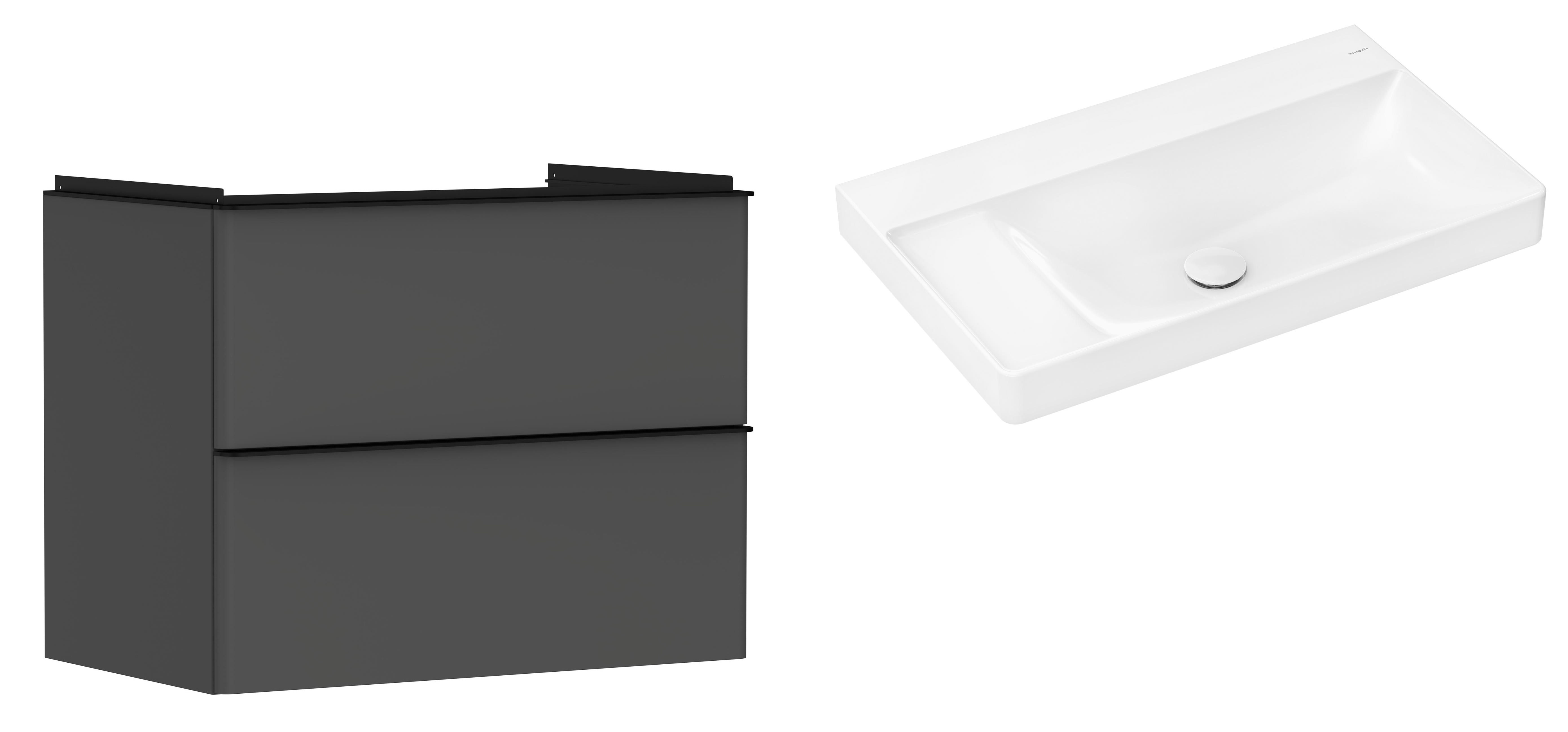 Set Kabinett Hansgrohe Xelu Q 54028670, Waschbecken Hansgrohe Xelu Q 61032450