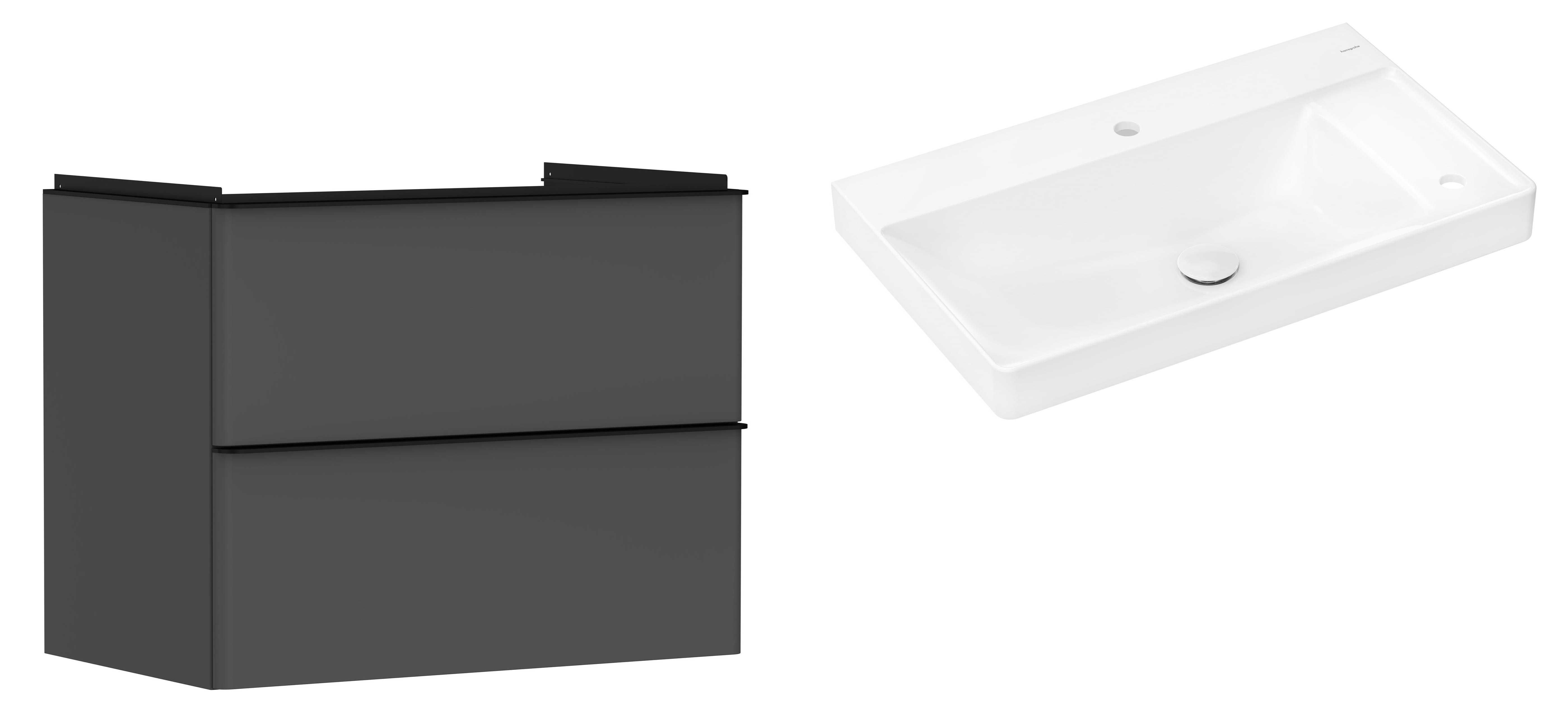 Set Kabinett Hansgrohe Xelu Q 54028670, Waschbecken Hansgrohe Xelu Q 61025450