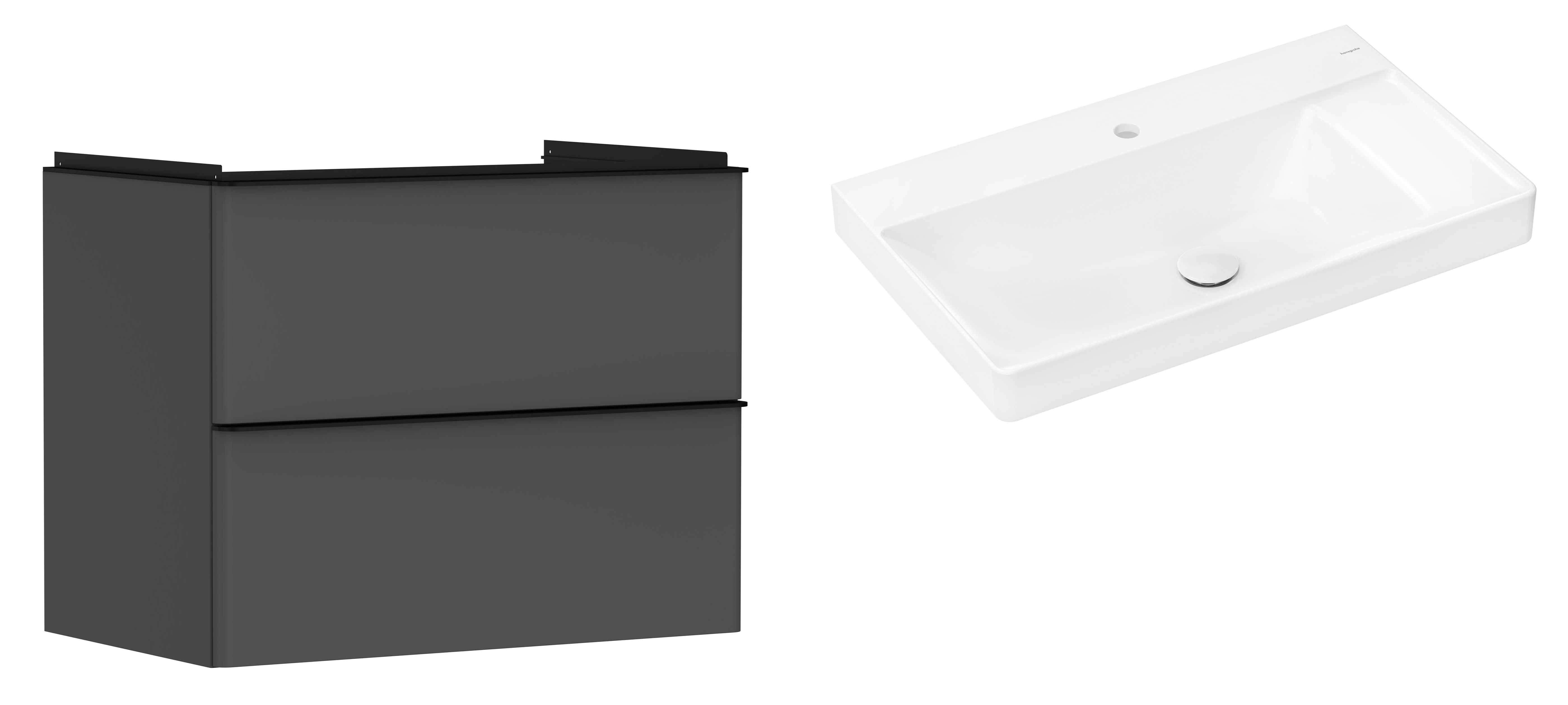 Set Kabinett Hansgrohe Xelu Q 54028670, Waschbecken Hansgrohe Xelu Q 61024450