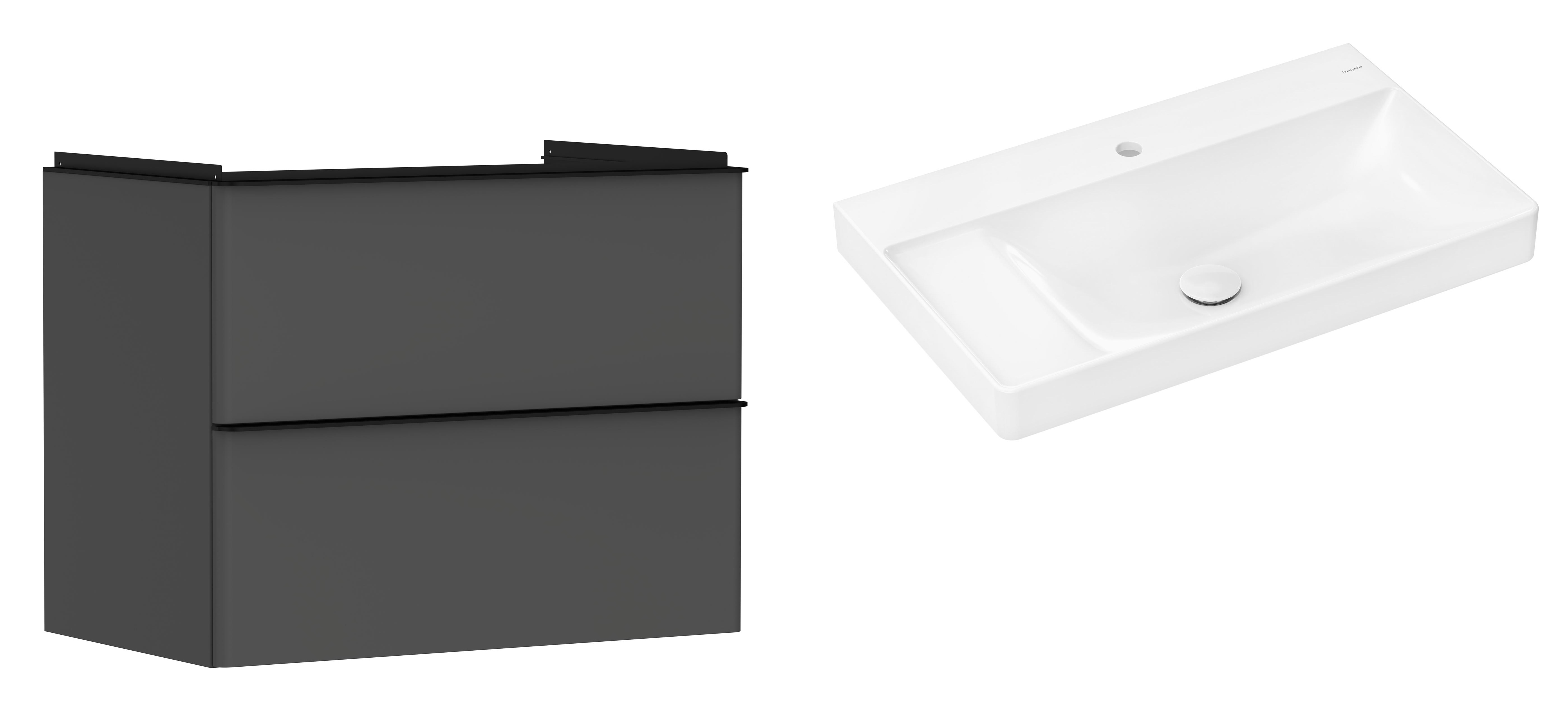 Set Kabinett Hansgrohe Xelu Q 54028670, Waschbecken Hansgrohe Xelu Q 61030450