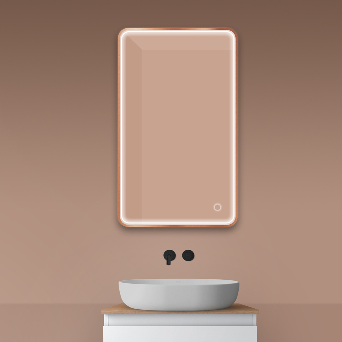 Oltens Nordlis Spiegel 60x100 cm rechteckig mit Beleuchtung mit Spiegelheizung 64117610