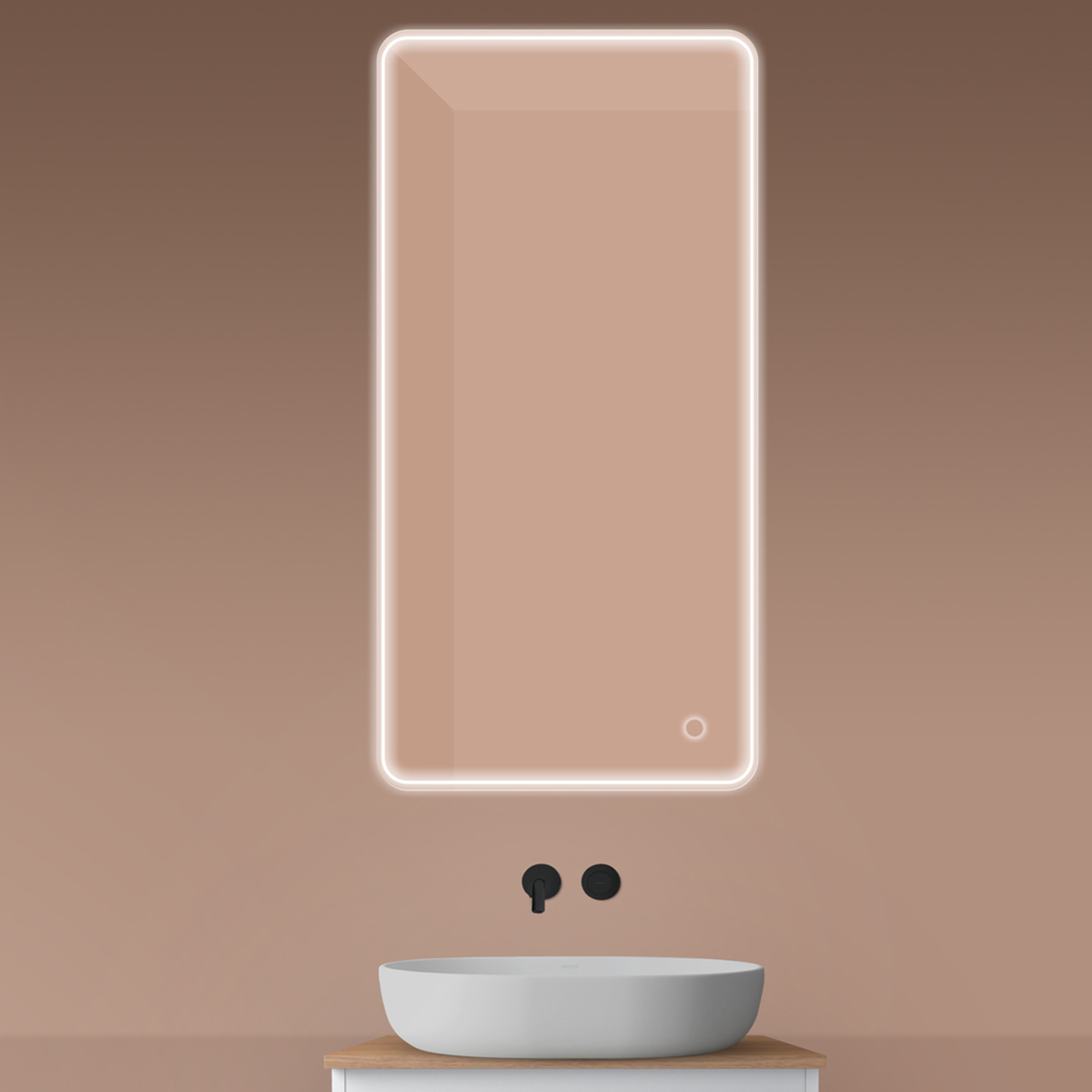 Oltens Nordlis Spiegel 60x120 cm rechteckig mit Beleuchtung mit Spiegelheizung 64118000