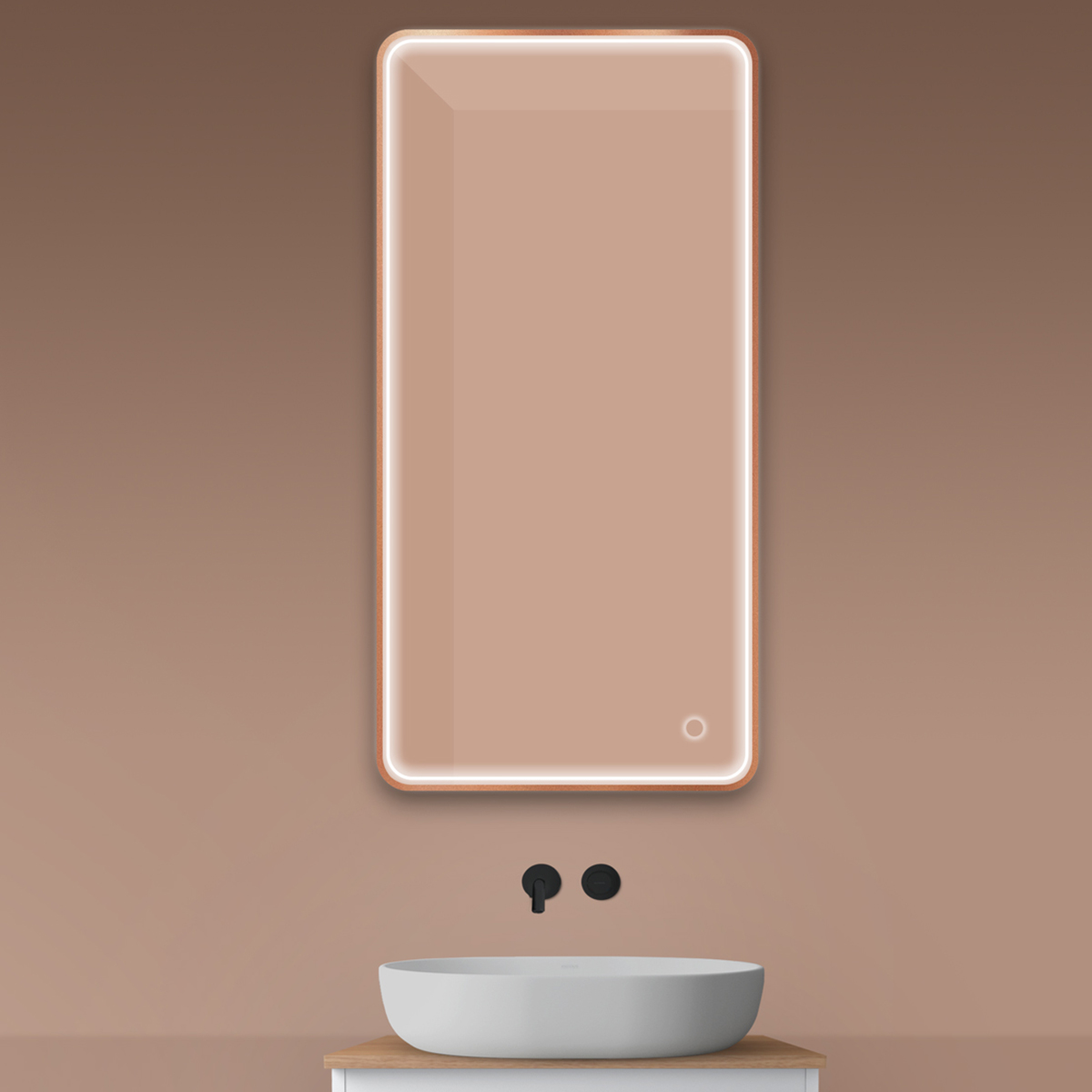 Oltens Nordlis Spiegel 60x120 cm rechteckig mit Beleuchtung mit Spiegelheizung 64118610