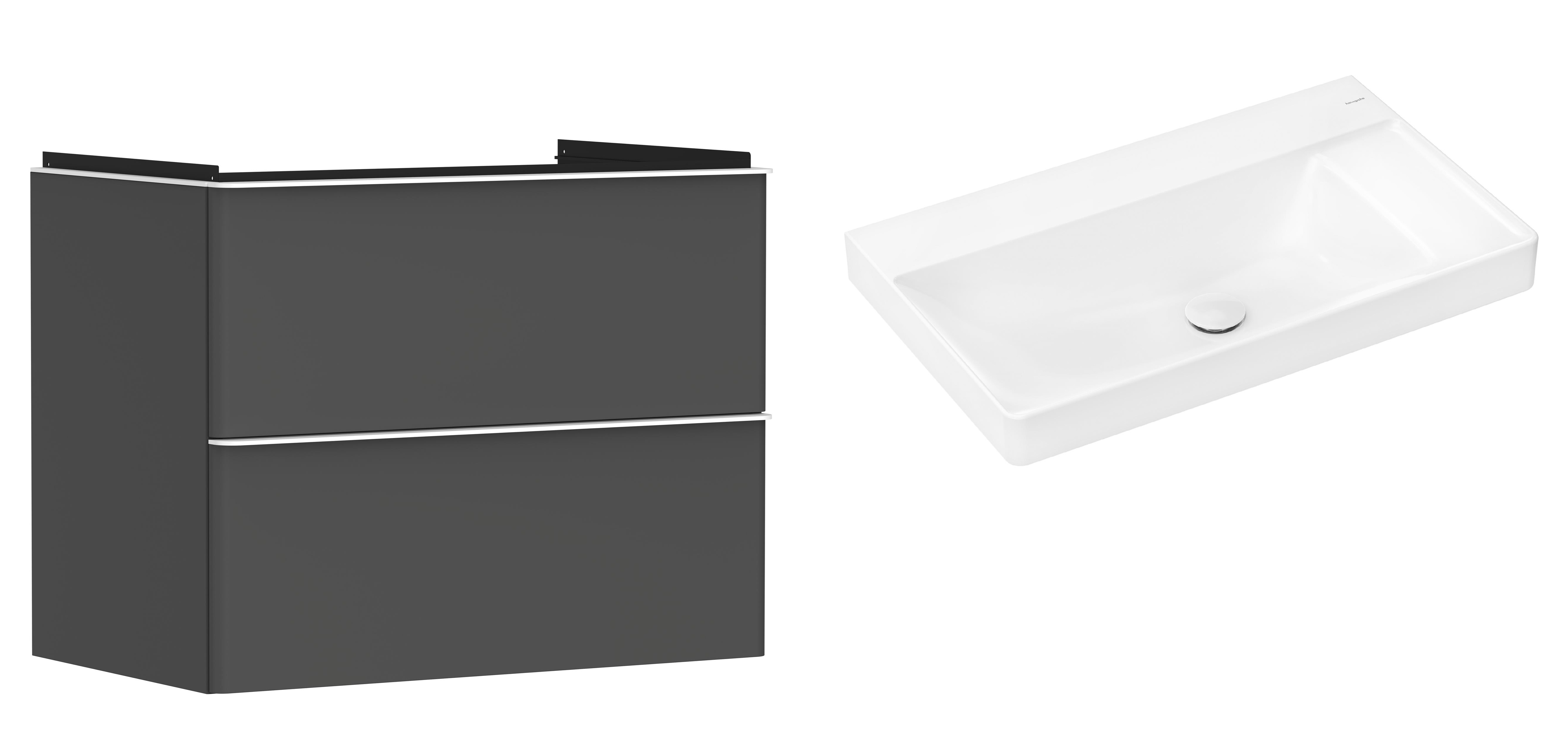 Set Kabinett Hansgrohe Xelu Q 54028700, Waschbecken Hansgrohe Xelu Q 61026450