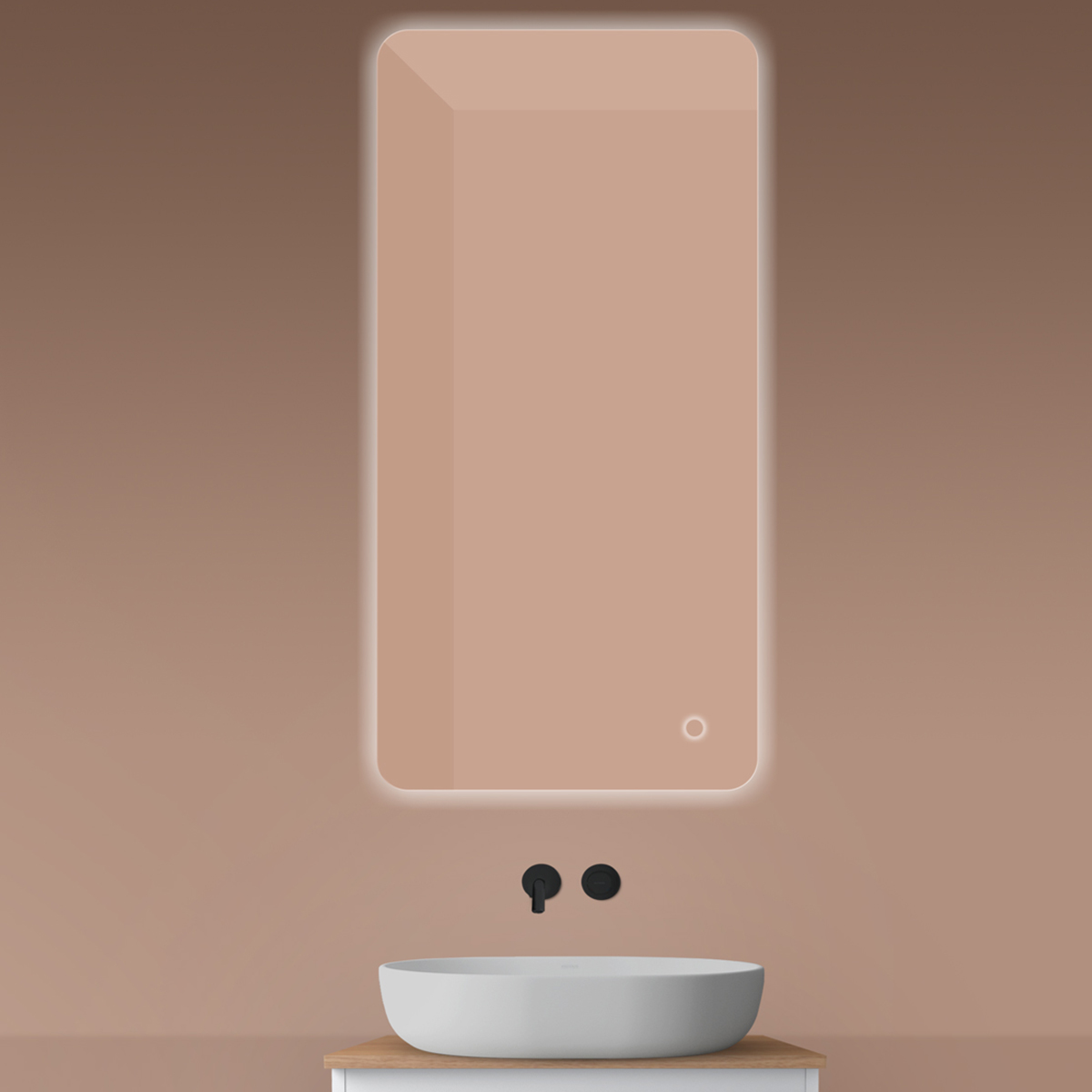 Oltens Nordlis Spiegel 60x120 cm rechteckig mit Beleuchtung mit Spiegelheizung 64121000