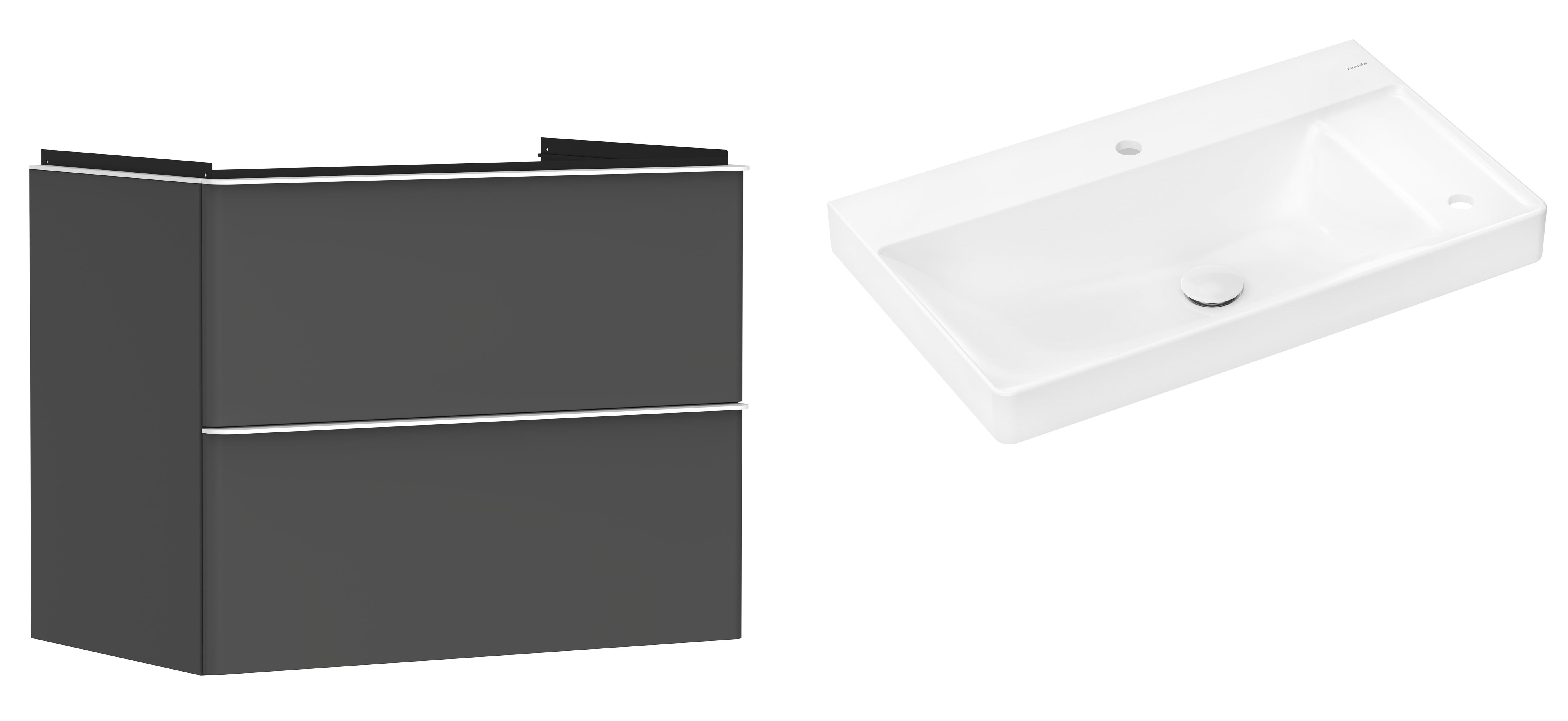 Set Kabinett Hansgrohe Xelu Q 54028700, Waschbecken Hansgrohe Xelu Q 61025450