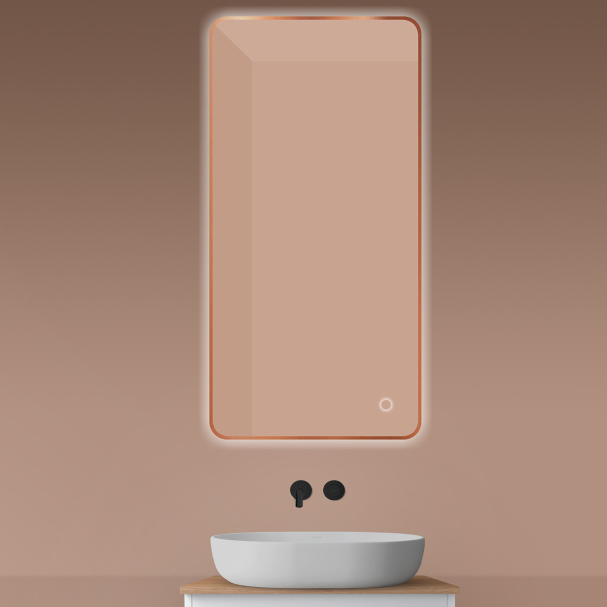 Oltens Nordlis Spiegel 60x120 cm rechteckig mit Beleuchtung mit Spiegelheizung 64121610