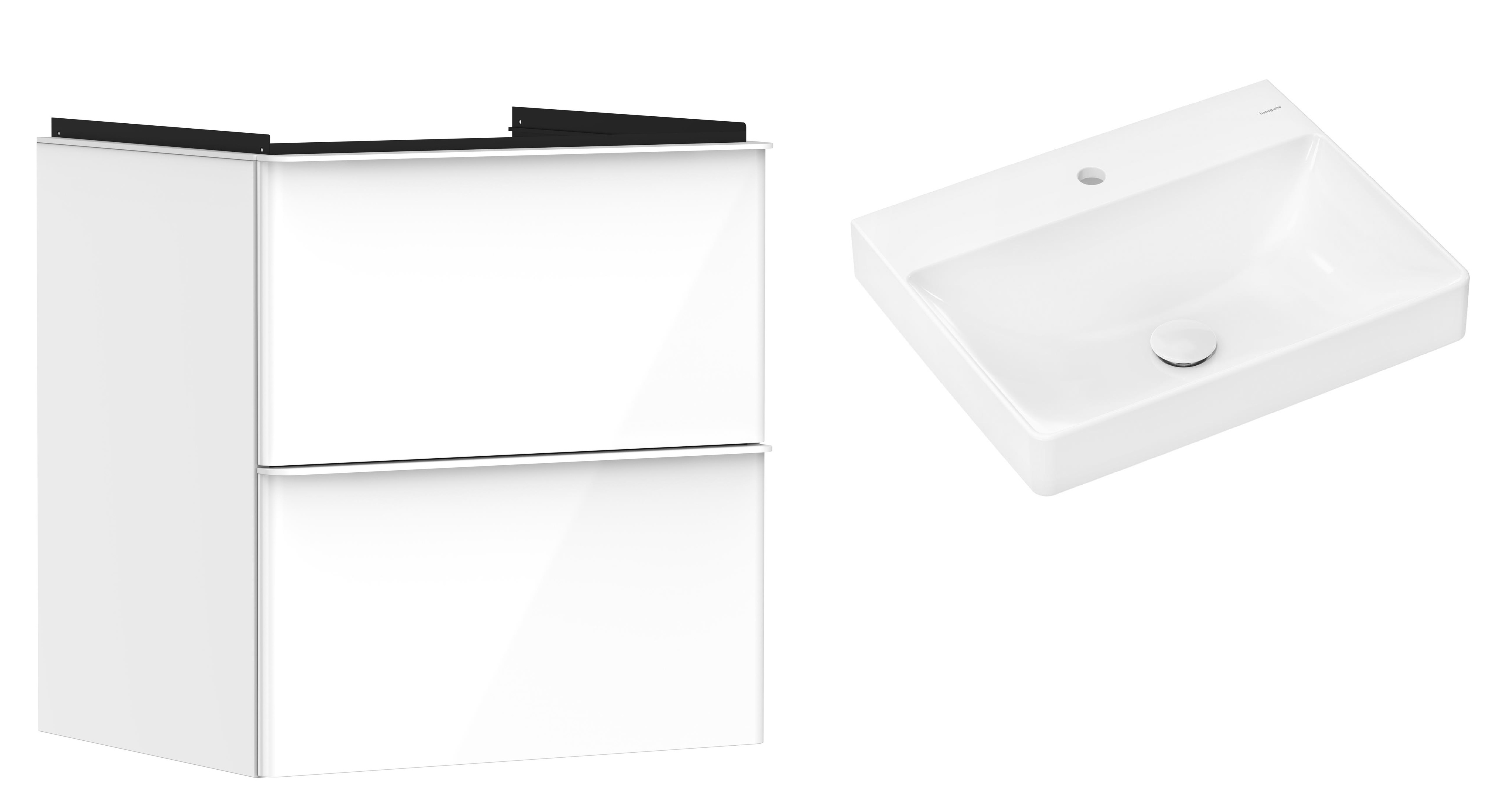 Set Kabinett Hansgrohe Xelu Q 54023700, Waschbecken Hansgrohe Xelu Q 61016450