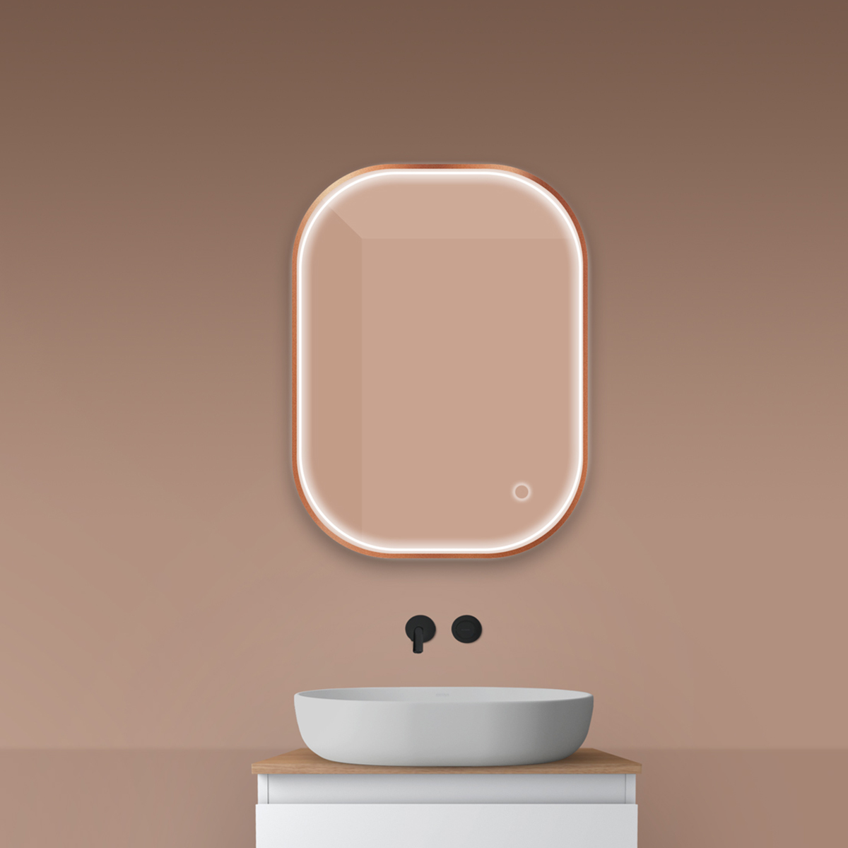 Oltens Nordlis Spiegel 60x80 cm rechteckig mit Beleuchtung mit Spiegelheizung 64123610