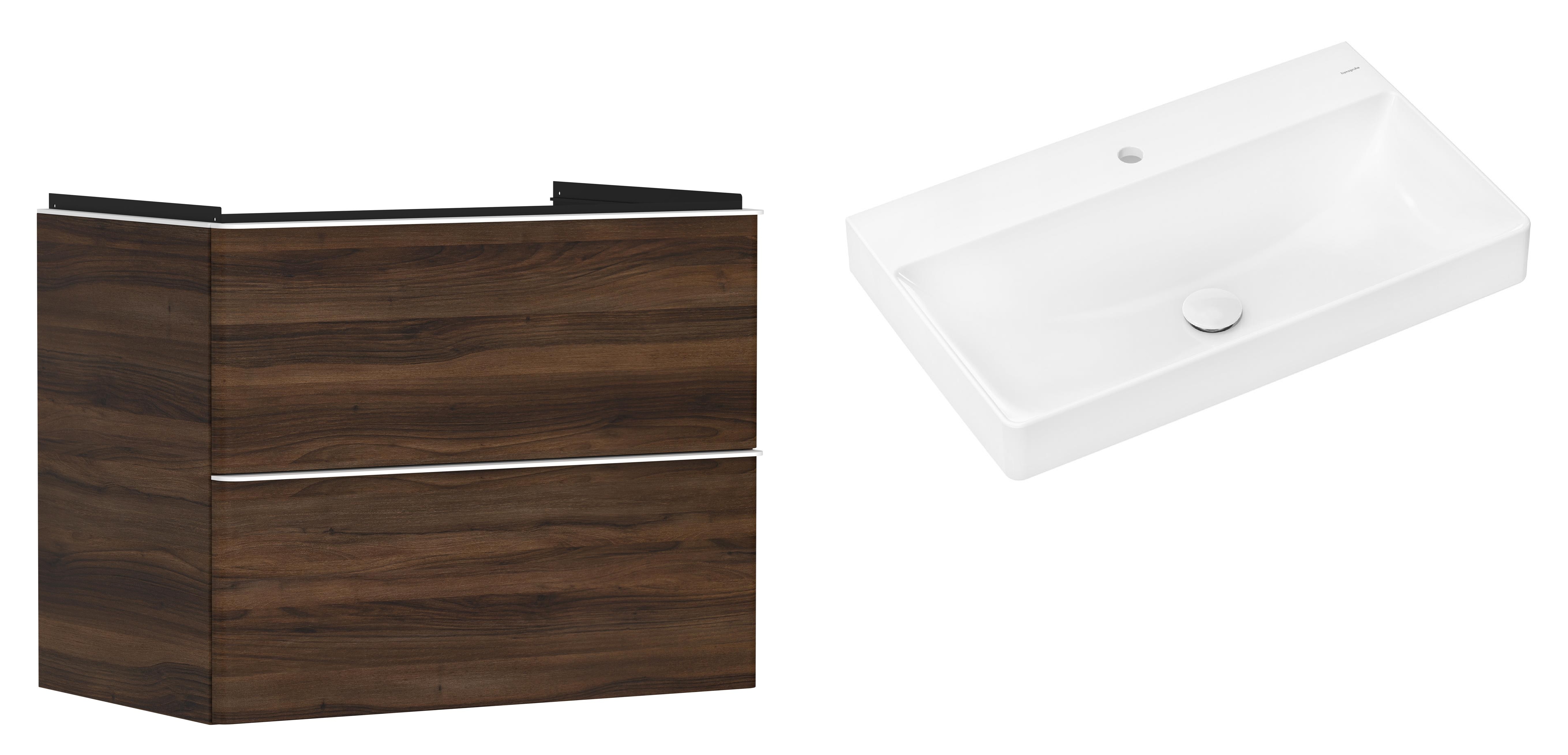 Set Kabinett Hansgrohe Xelu Q 54030700, Waschbecken Hansgrohe Xelu Q 61020450