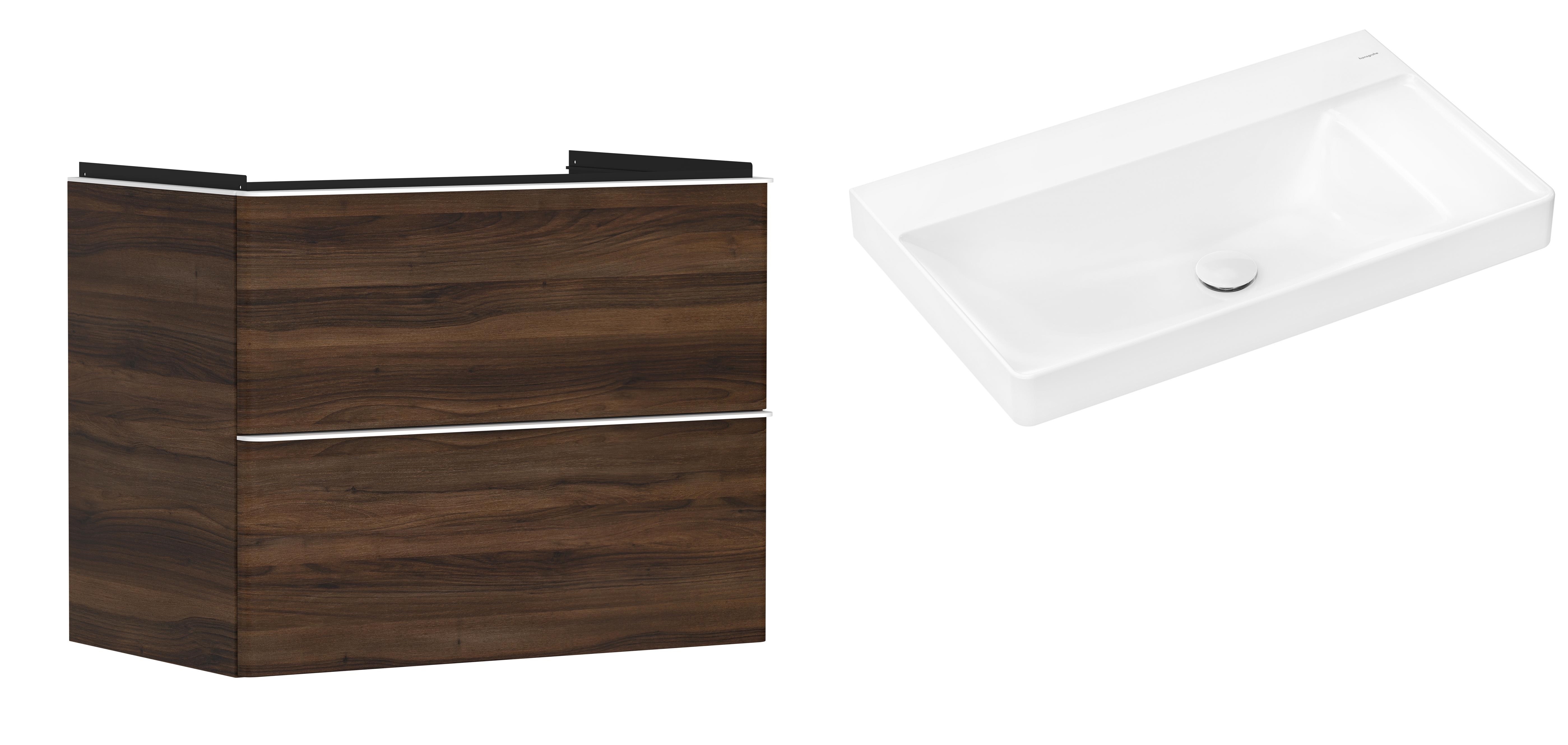 Set Kabinett Hansgrohe Xelu Q 54030700, Waschbecken Hansgrohe Xelu Q 61026450