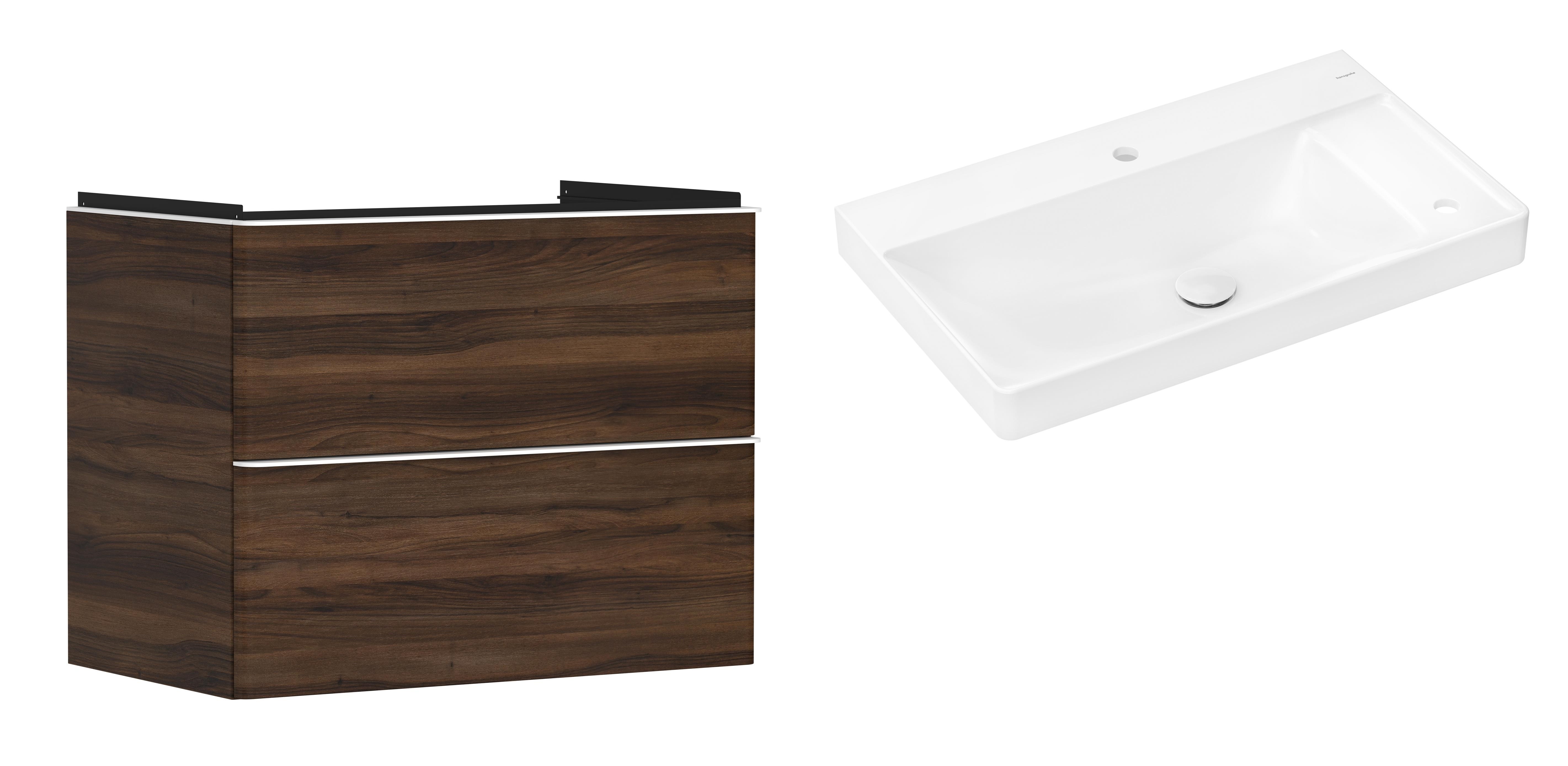 Set Kabinett Hansgrohe Xelu Q 54030700, Waschbecken Hansgrohe Xelu Q 61025450