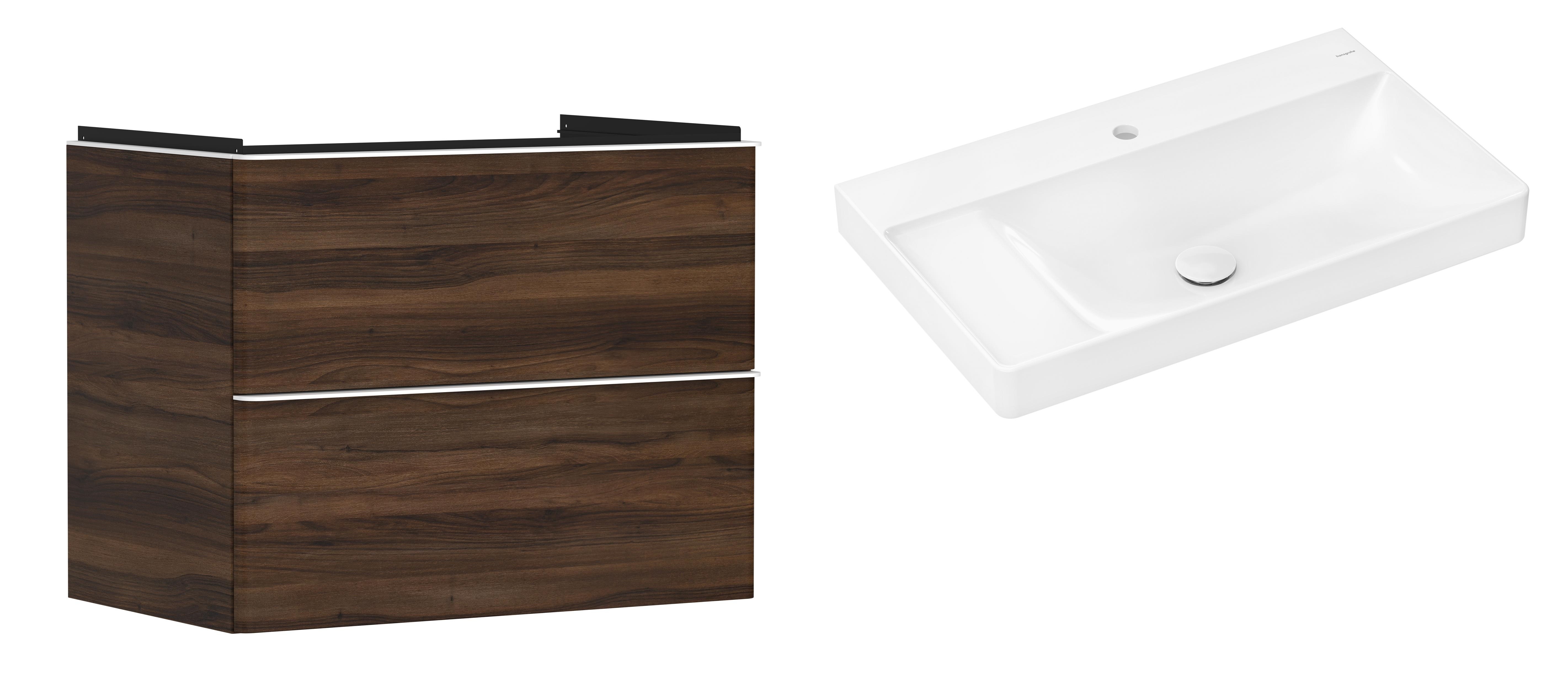 Set Kabinett Hansgrohe Xelu Q 54030700, Waschbecken Hansgrohe Xelu Q 61030450