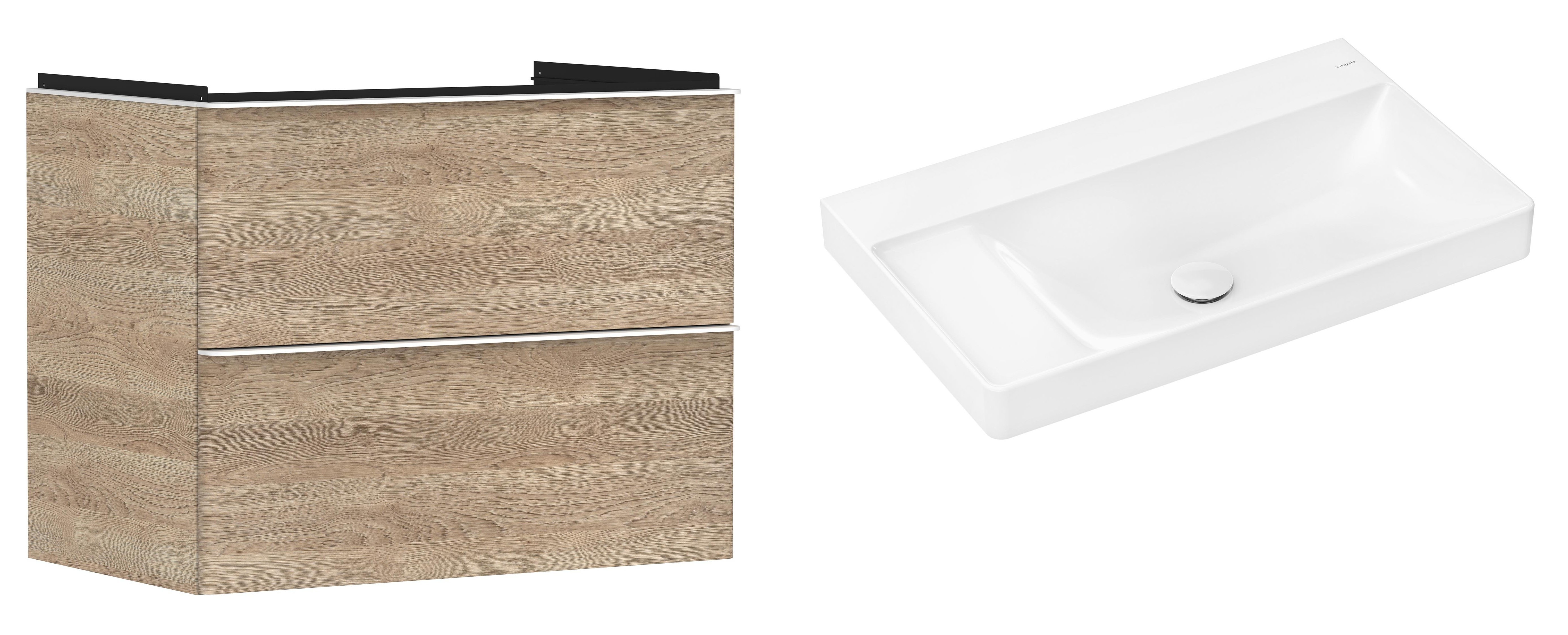 Set Kabinett Hansgrohe Xelu Q 54029700, Waschbecken Hansgrohe Xelu Q 61032450