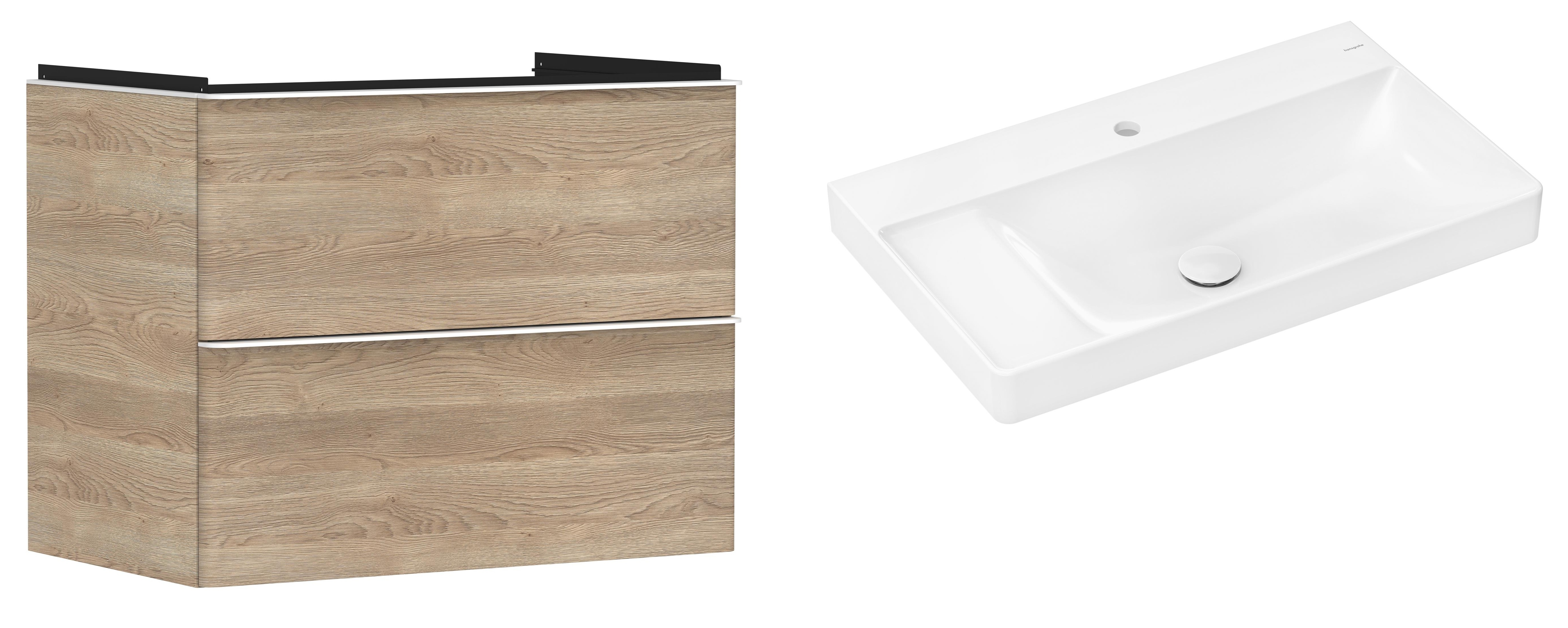 Set Kabinett Hansgrohe Xelu Q 54029700, Waschbecken Hansgrohe Xelu Q 61030450